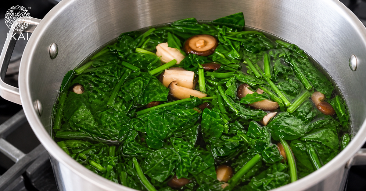 Meghalaya Black Pepper, Mushroom and Mixed Green Soup (Lai Patta)