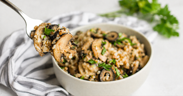 Buckwheat Salad with Mushrooms and Olives