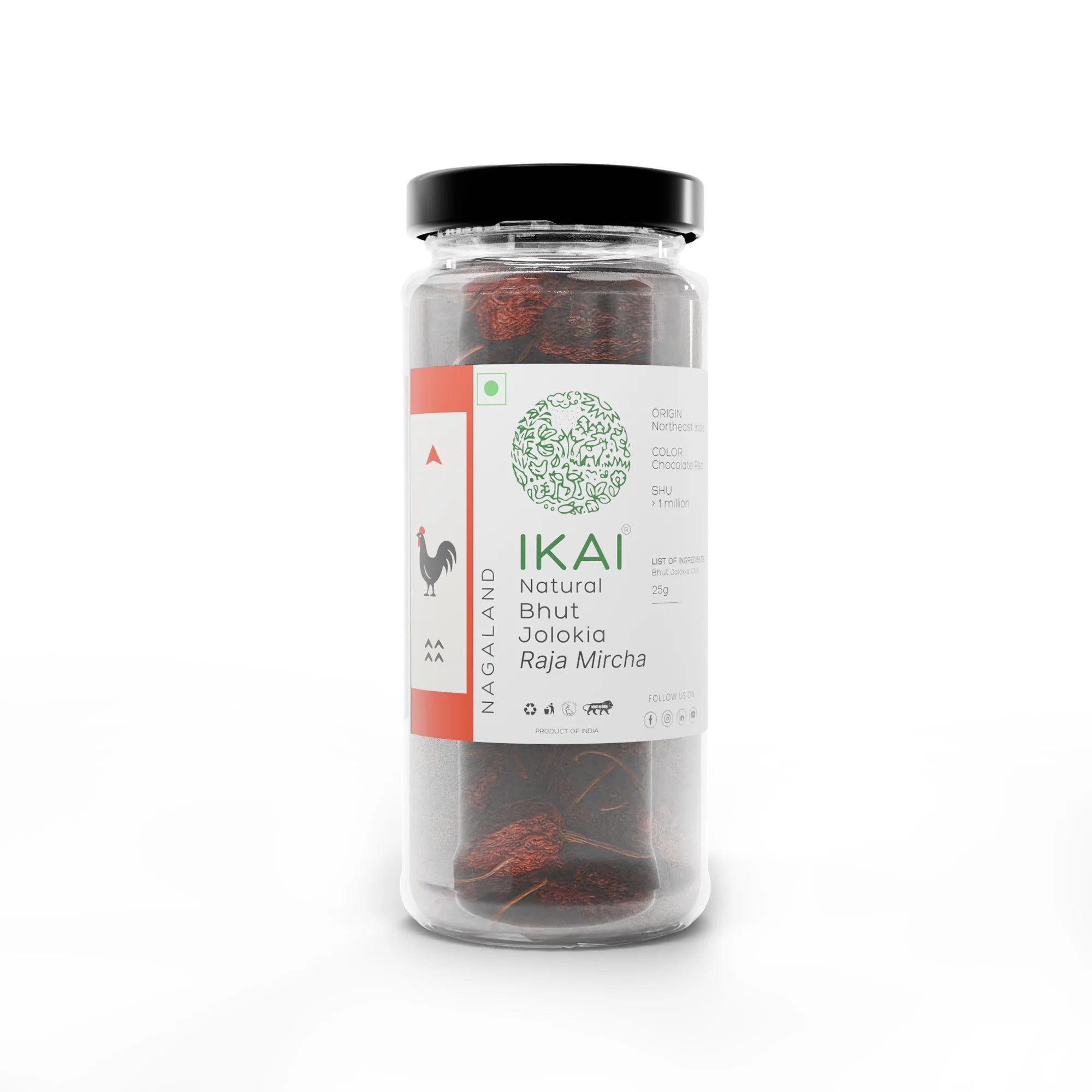 Natural Bhut Jolokia | King Chilli | Regional Speciality-Nagaland | Ghost Pepper | 25g