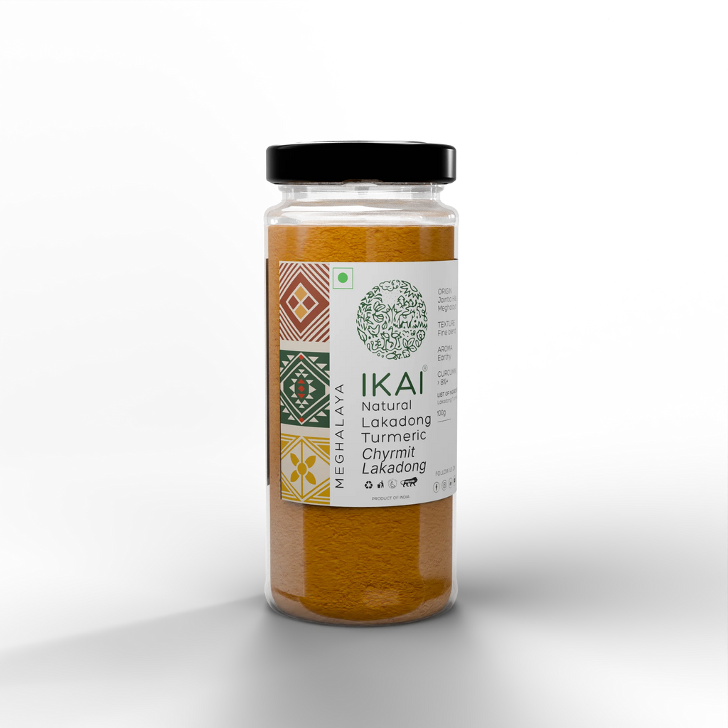 Ikai Natural Lakadong Turmeric | 8% Curcumin Content | Regional Specialty - Meghalaya | 100g