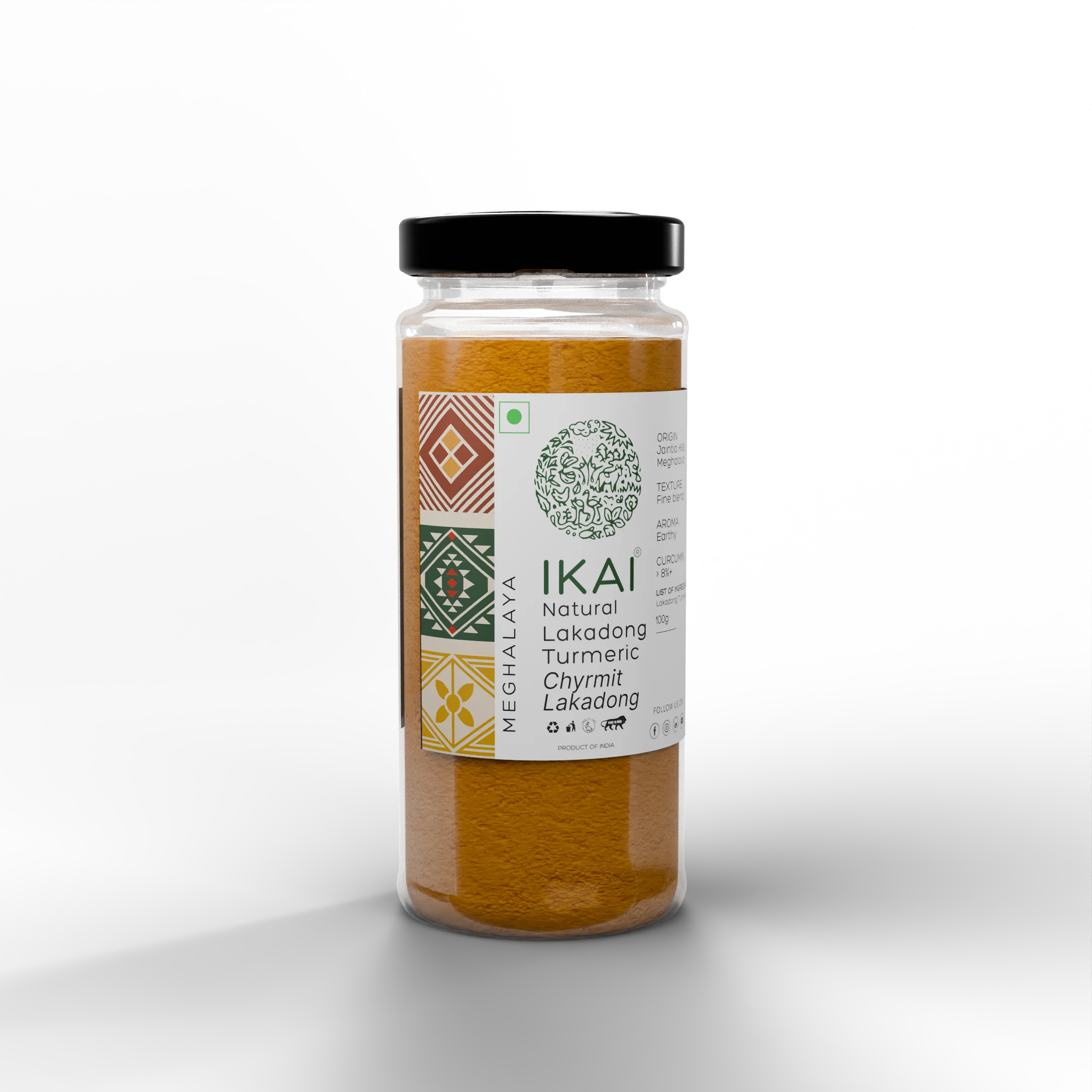 Ikai Natural Lakadong Turmeric | 8% Curcumin Content | Regional Specialty - Meghalaya | 100g