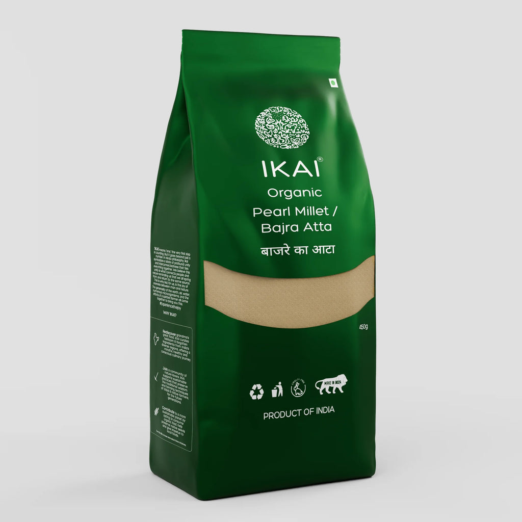 Bajra Flour (Pearl Millet Atta) Gluten Free | 450g | IKAI Organic