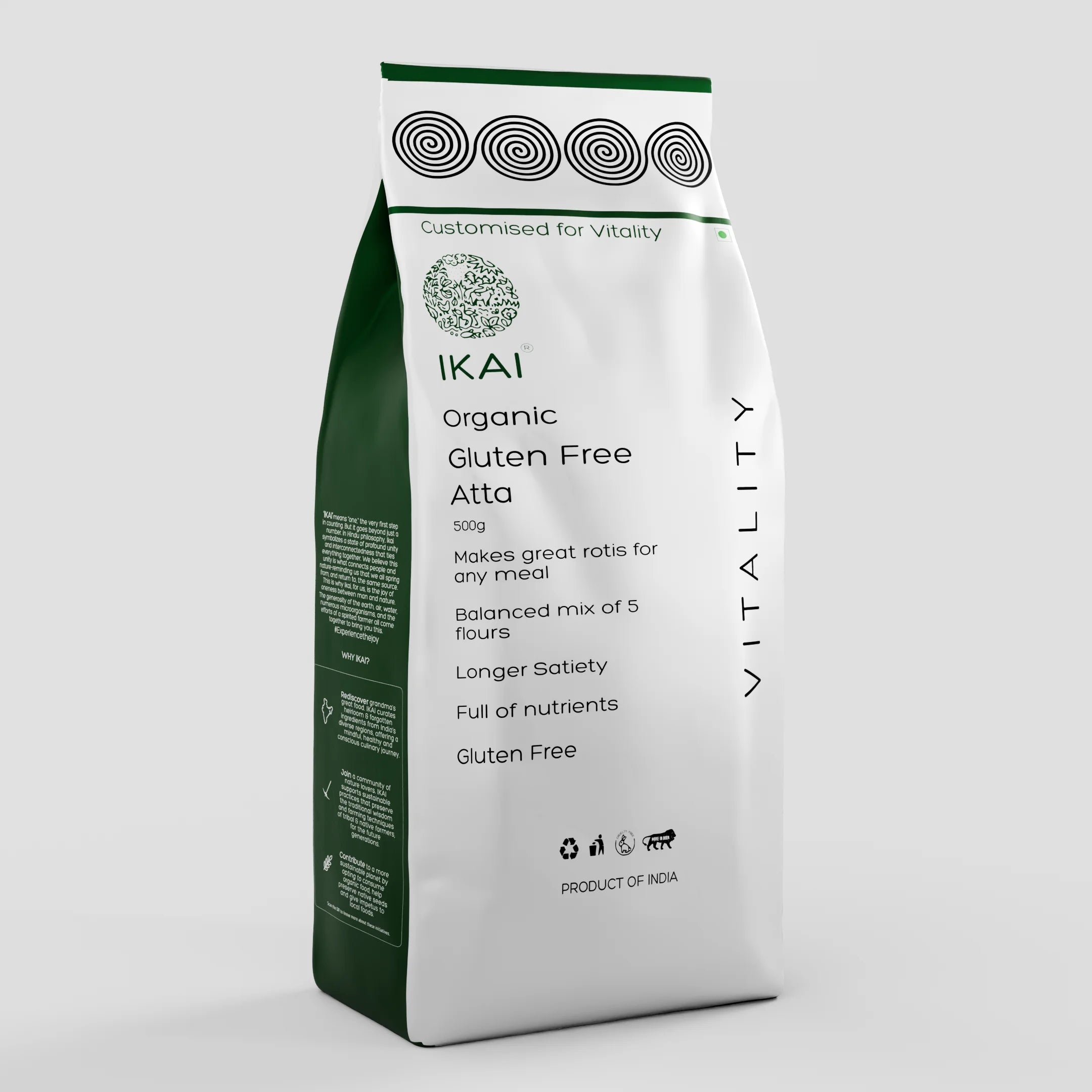 Organic Gluten Free Atta | Naturally Gluten Free | Flour Mix | Customised for Vitality | 500g