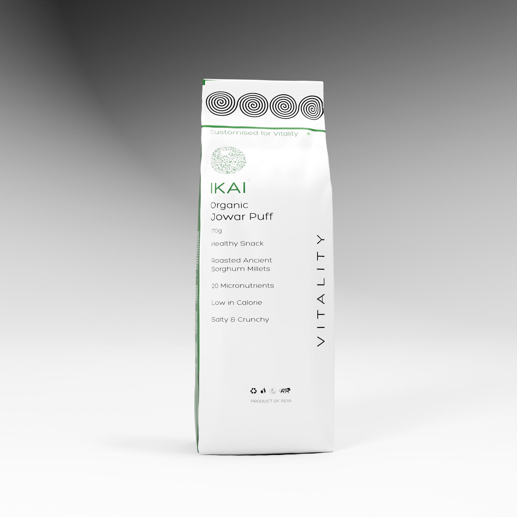 Organic Jowar Puff | Roasted | Customised For Vitality | Healthy Snack | 170g