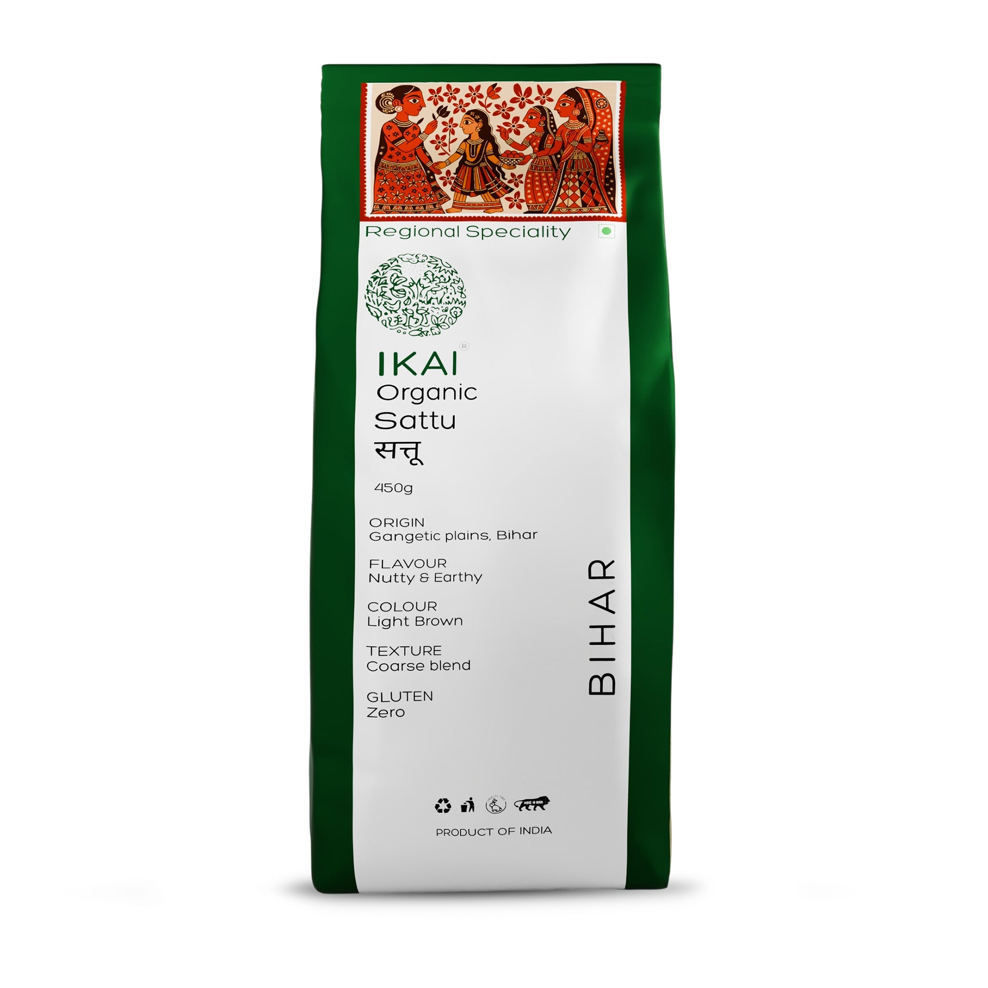 Organic Sattu | Regional Specialty-Bihar | Gluten Free | Natural Protein Foods | 450g