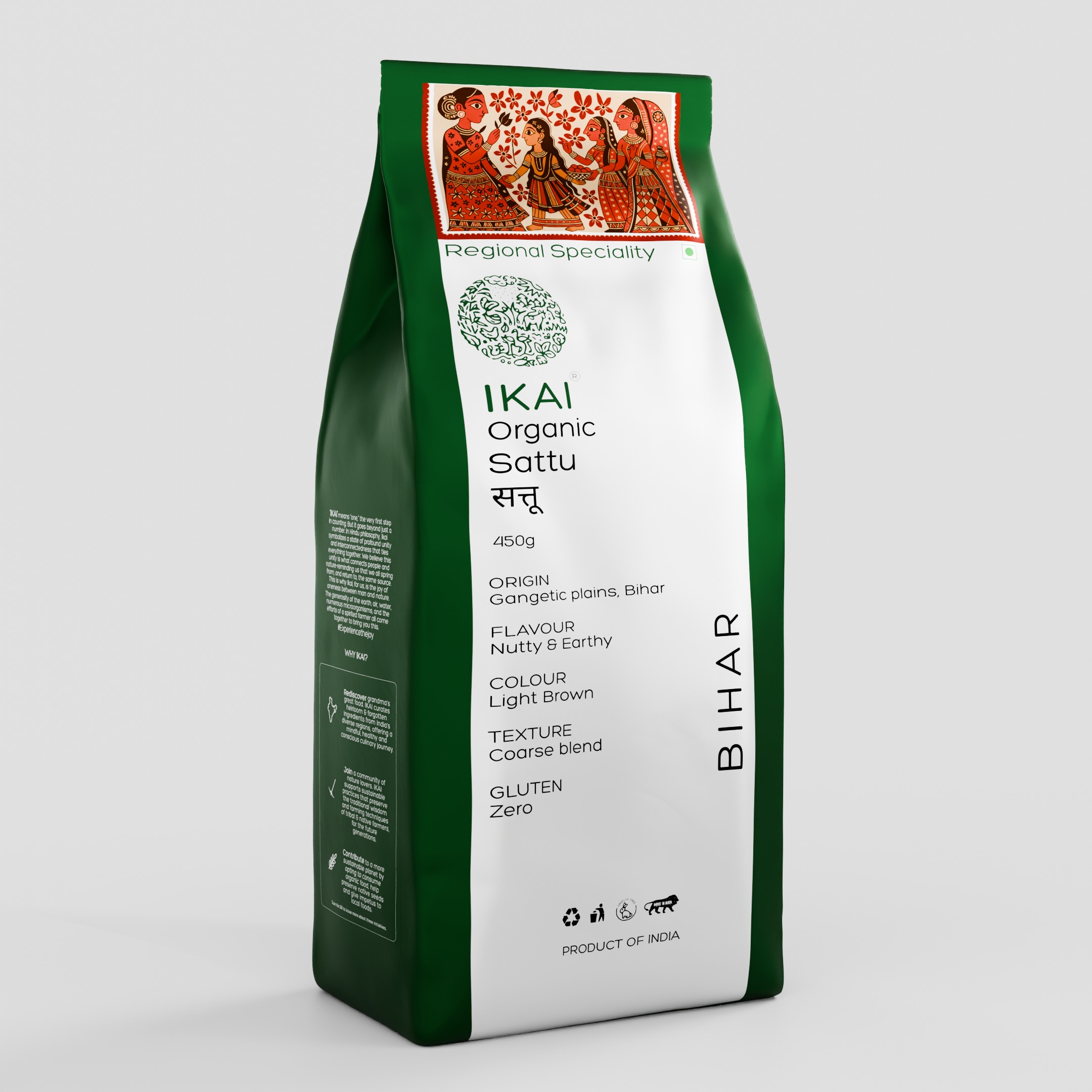 Organic Sattu | Regional Specialty-Bihar | Gluten Free | Natural Protein Foods | 450g