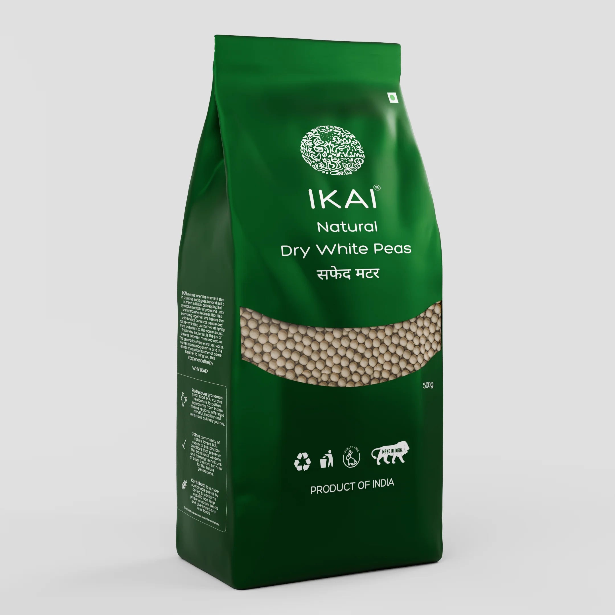 Natural Dry White Peas | Natural Protein Foods | Gluten Free Indian Foods | 500g