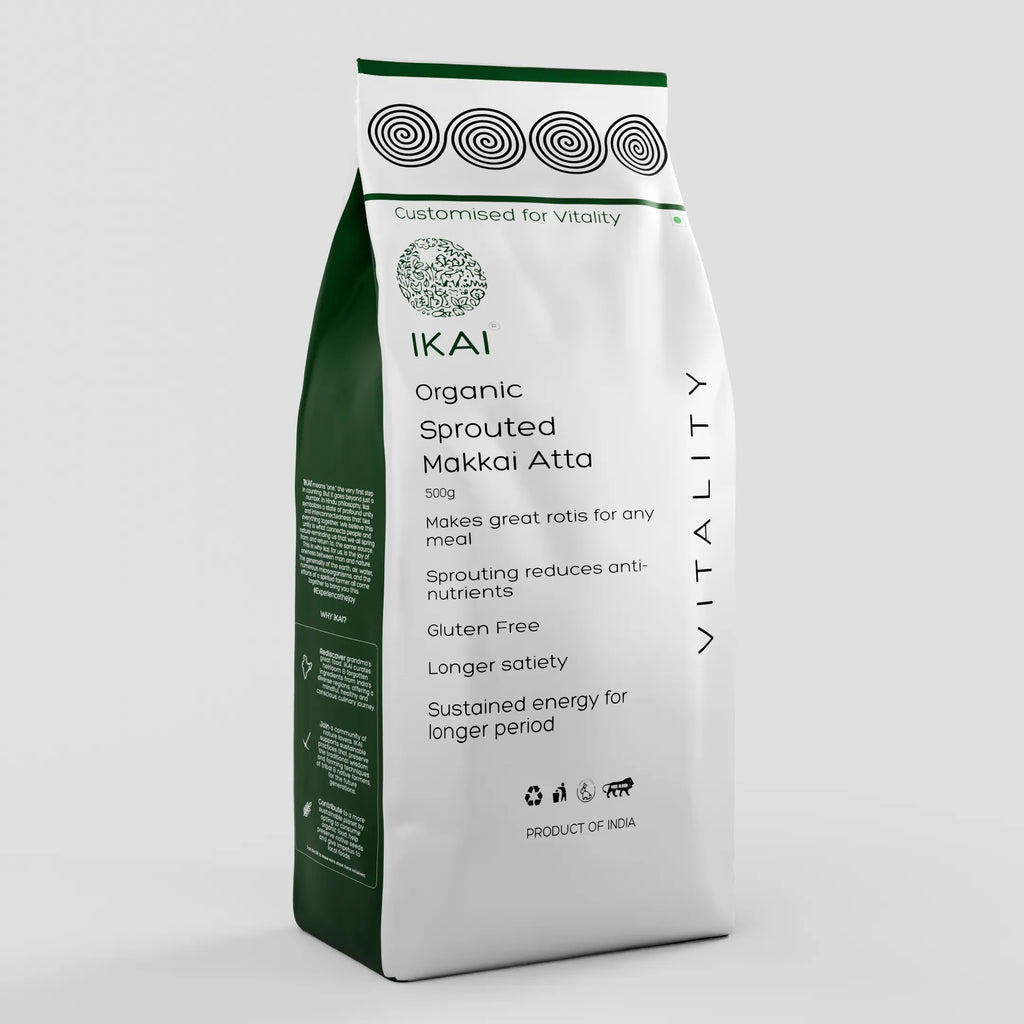 Organic Sprouted Maize  /Makkai Atta |Gluten Free |Sprouted |Customised for Vitality |500g