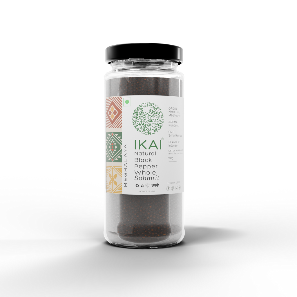 Natural Black Pepper Whole | Kali Mirch | Sohmrit | Regional Speciality-Meghalaya | 100g