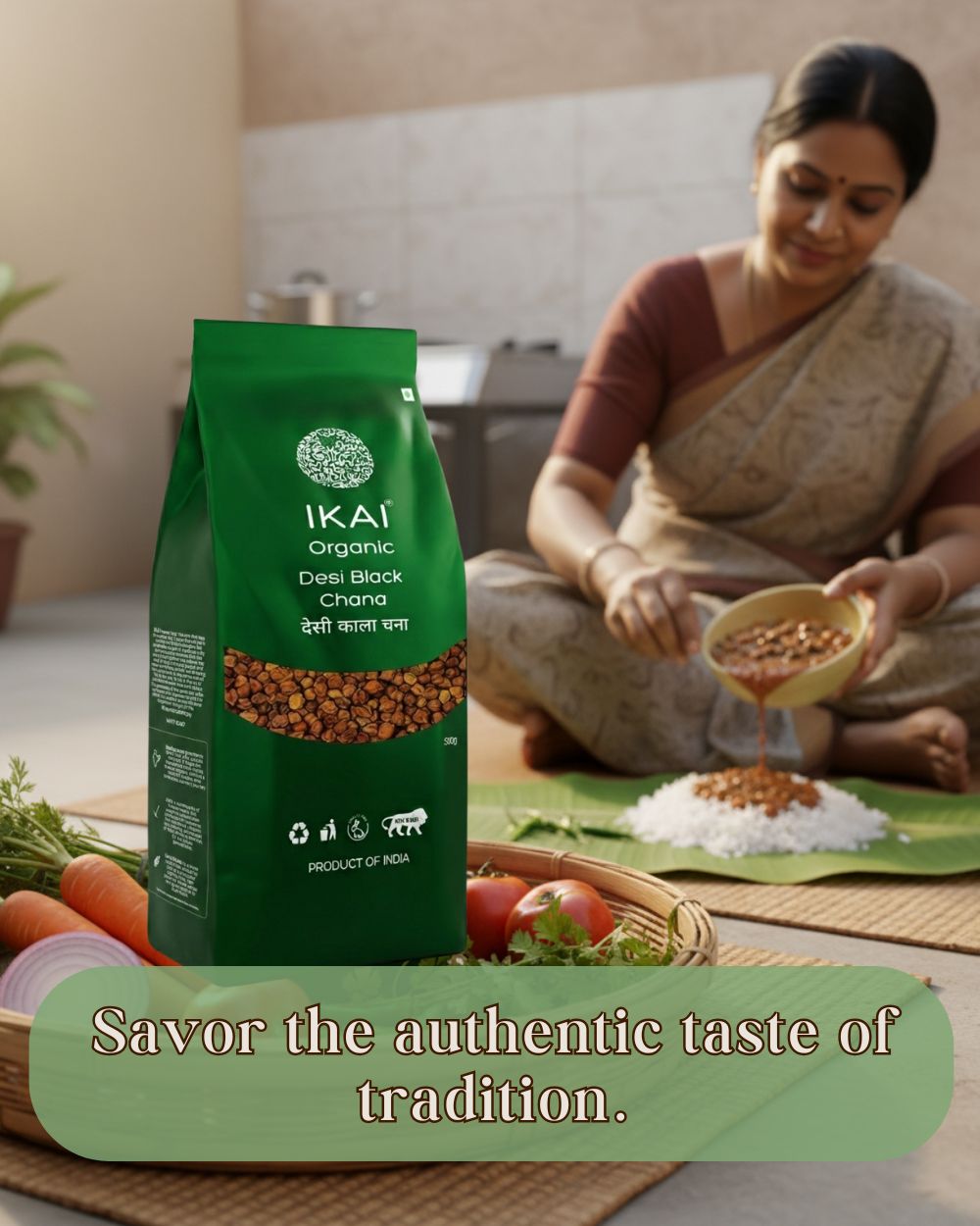 Organic Desi Black Chana | Bengal Gram | Natural Protein Foods | 500g