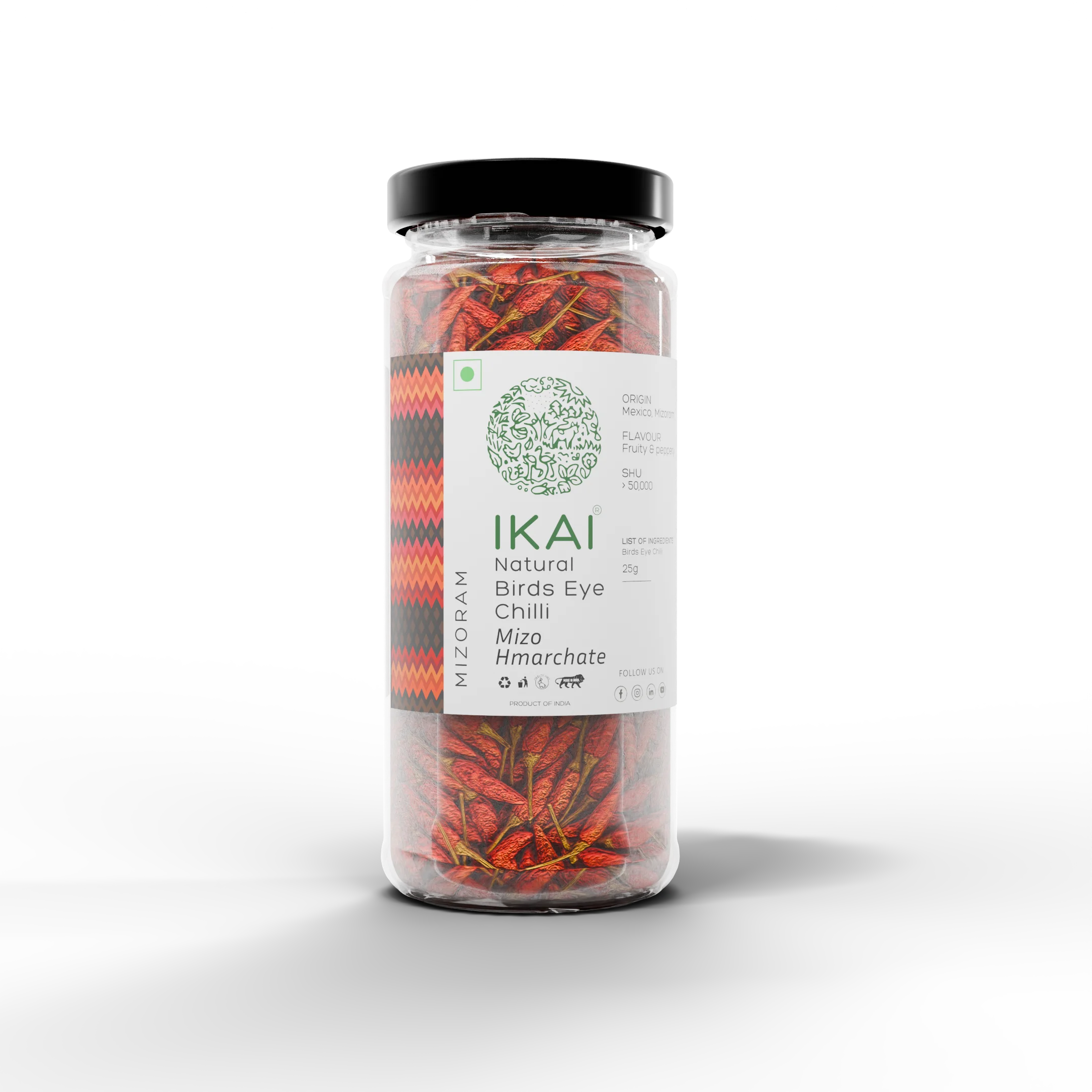 Natural Bird’s Eye Chilli | Mizo Hmarchate | Regional Speciality-Mizoram | Exotic | 25g