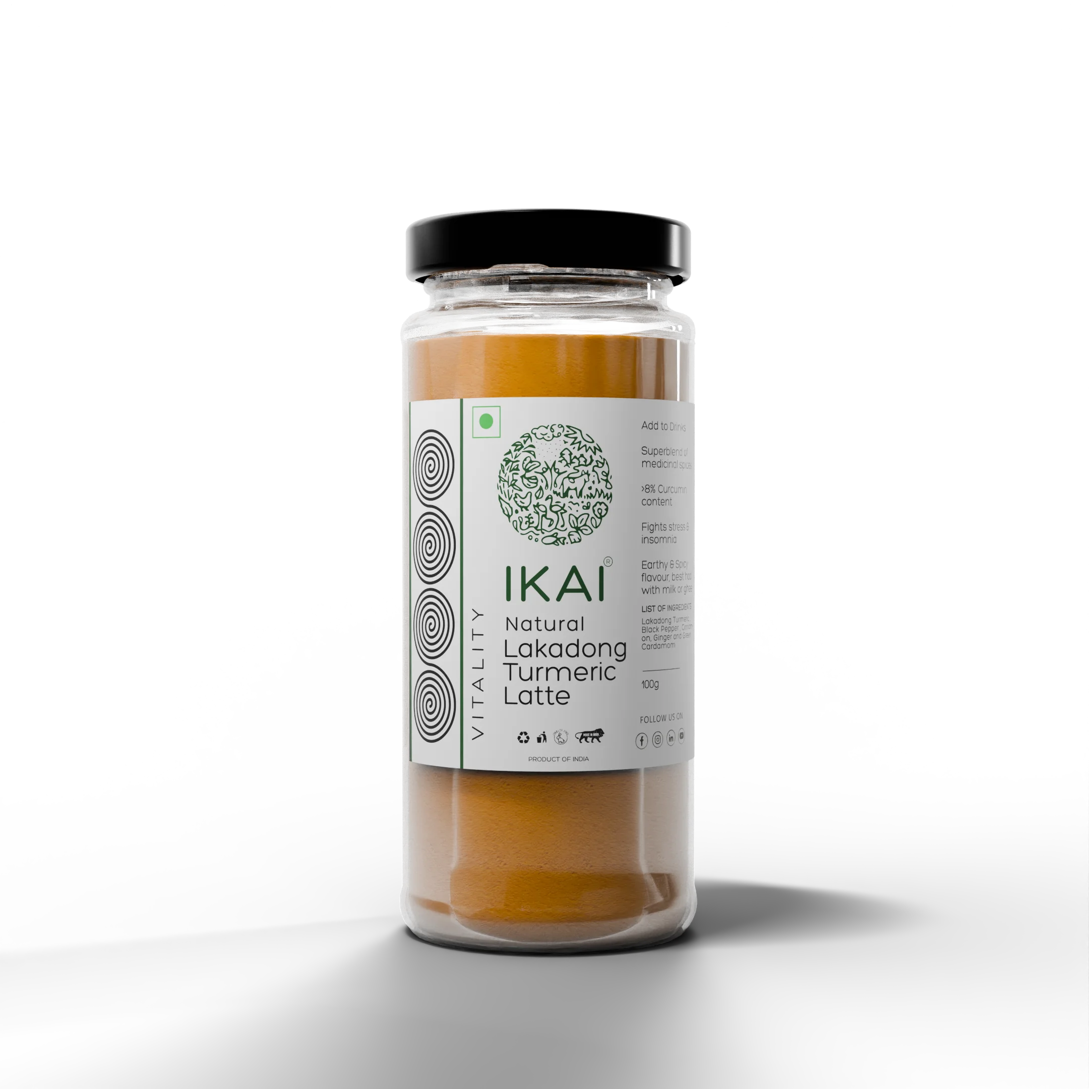 Natural Lakadong Turmeric Latte | Haldi Doodh | Customised For Vitality | Immunity Booster | 100g