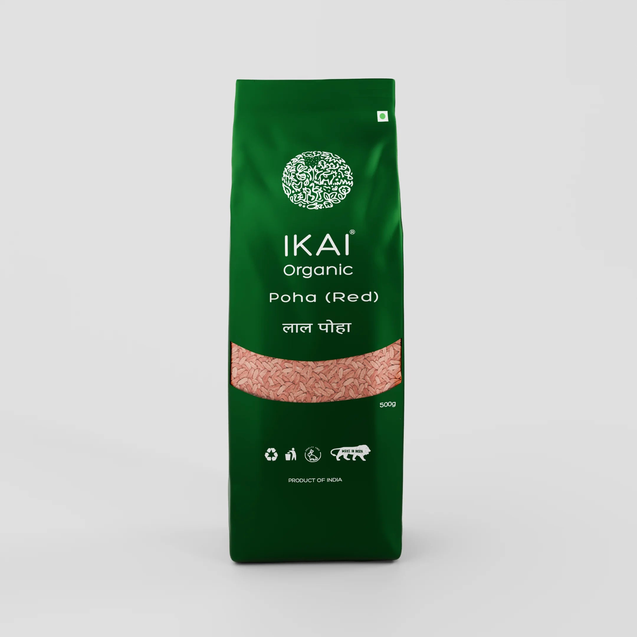 Organic Poha(Red) | Chivda | Chuda | Flattened Red Rice | Gluten Free | 500g