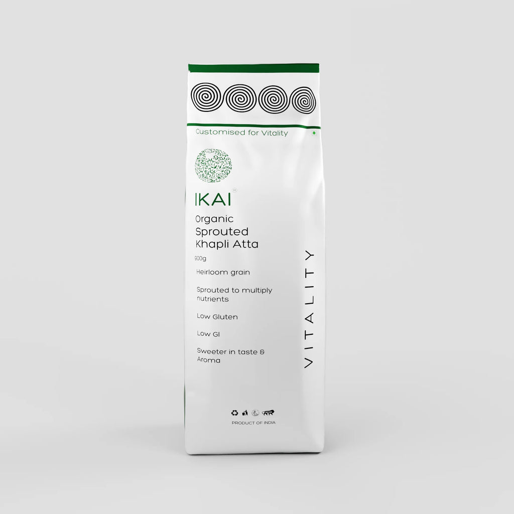 Organic Sprouted Khapli Atta | Ancient Emmer wheat | Sprouted | Customised for Vitality | 900g