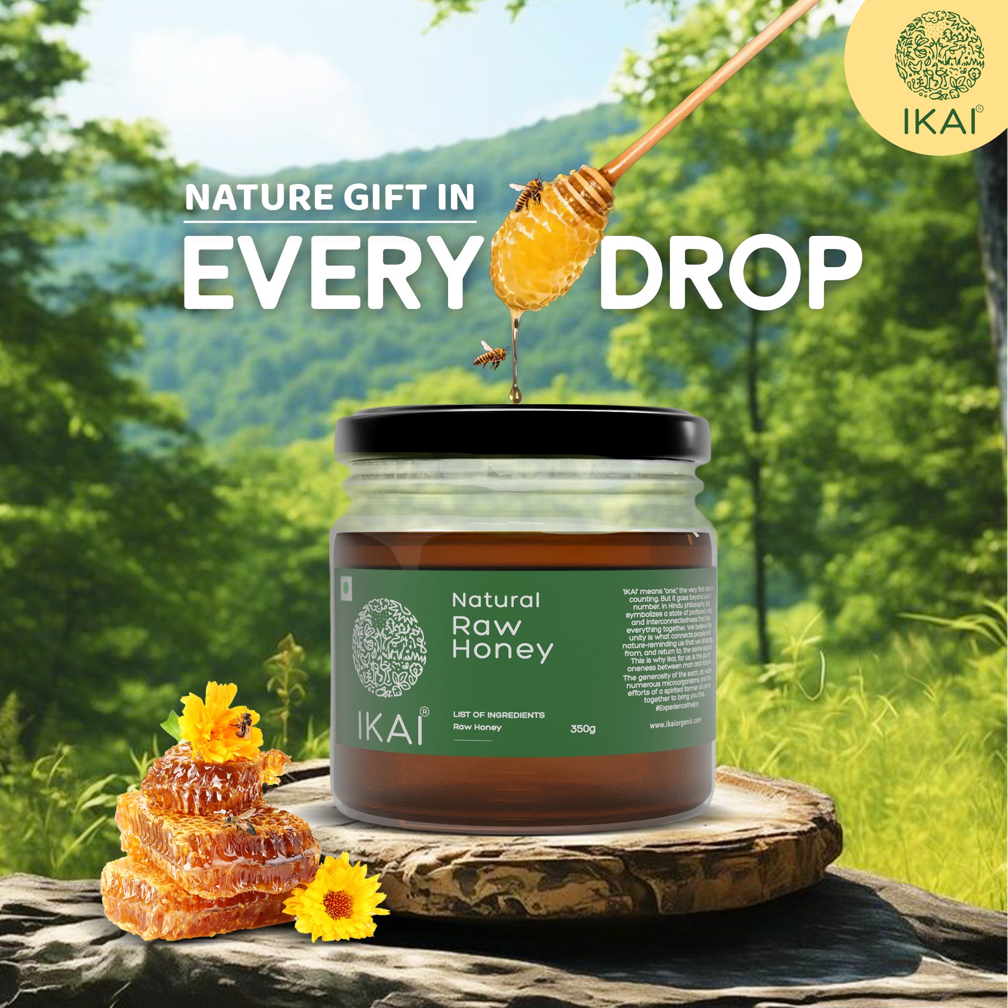 Natural Raw Honey | Unprocessed | Filtered | Healthy Sweetener | 350g