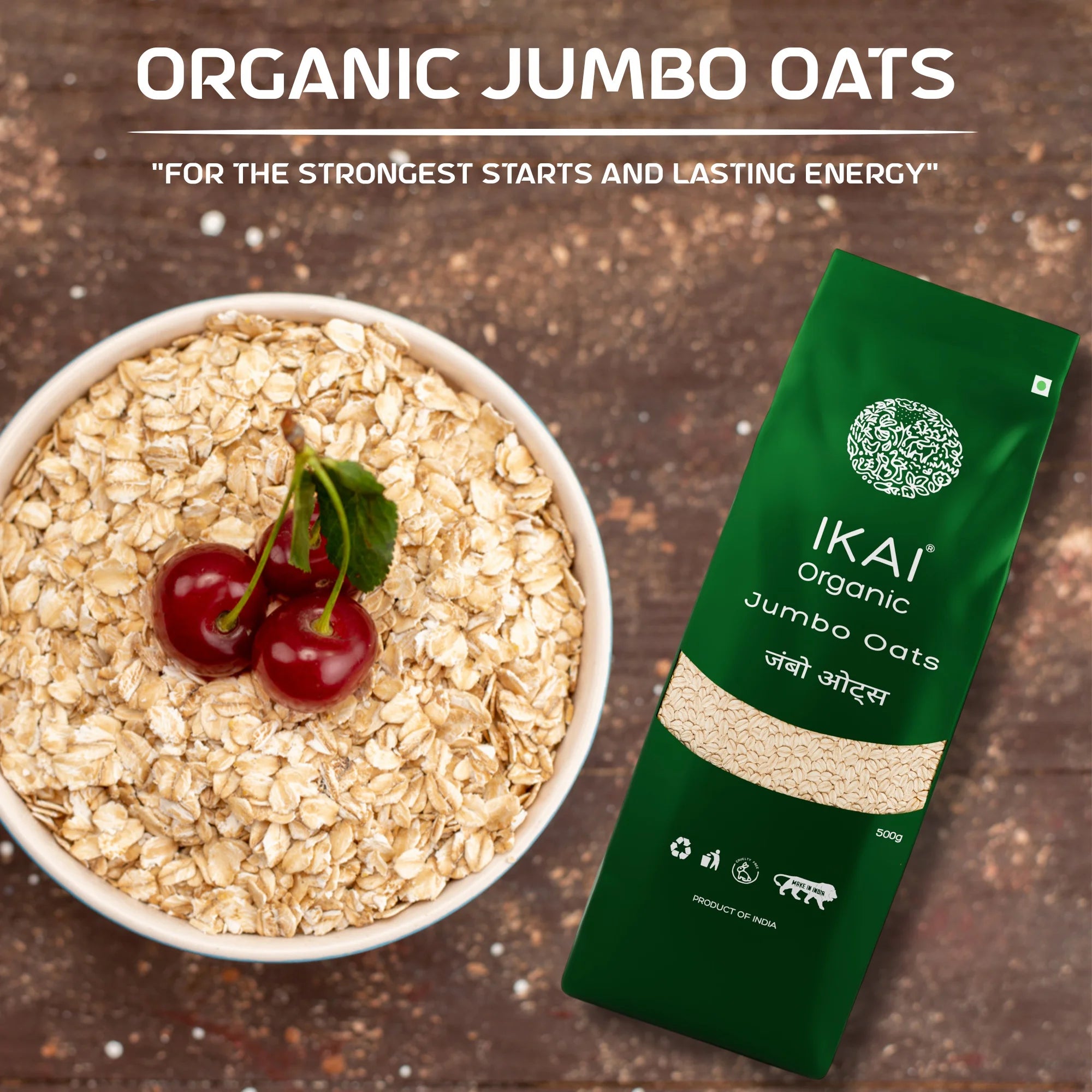 Organic Jumbo Oats | Healthy Breakfast | No Preservative | Gluten Free | 500g