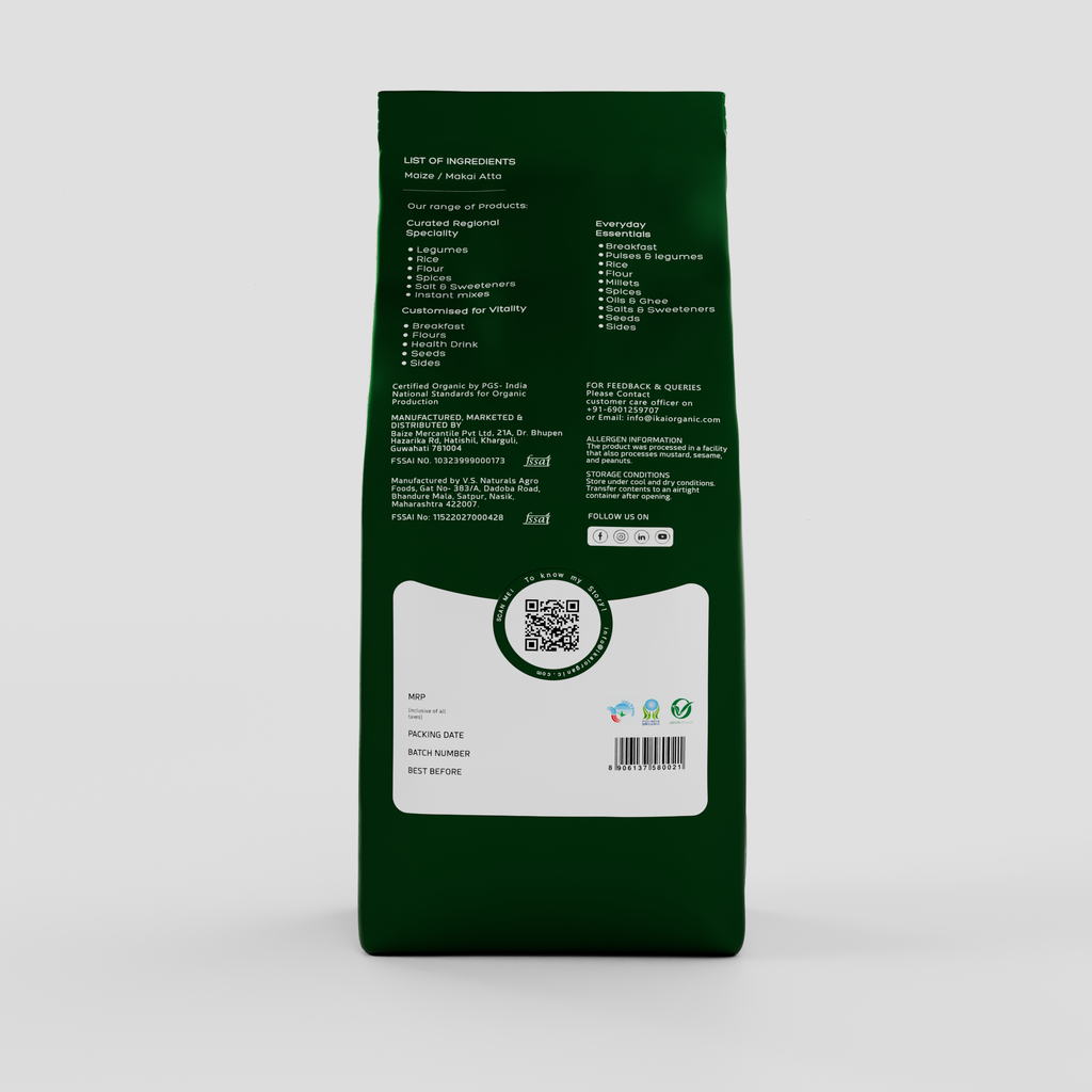 Organic Maize/Makai Atta | Traditional Corn Flour | Gluten Free | 450g