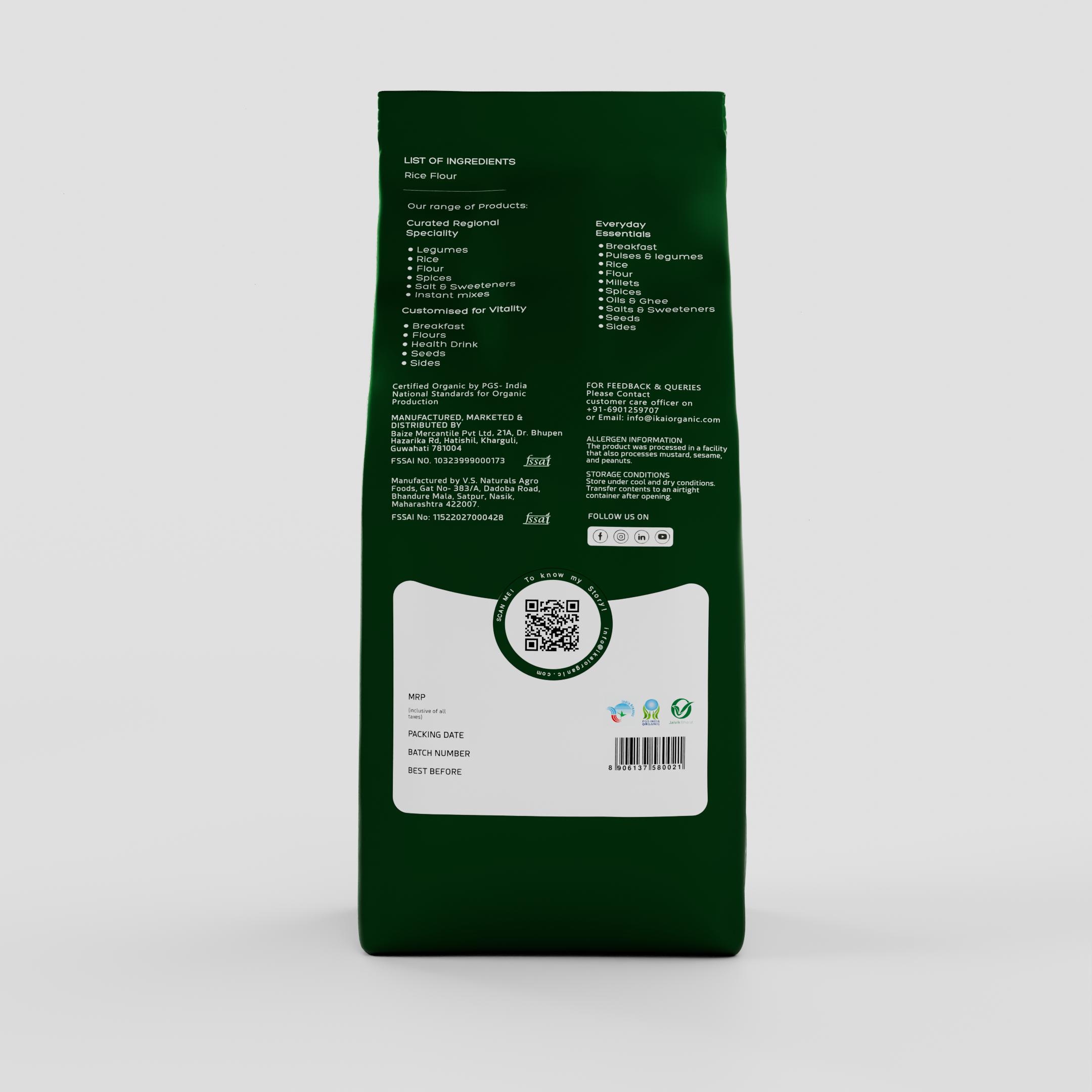 Organic Rice Flour | Chawal ka Atta | Gluten Free | Healthy and Organic foods | 450g