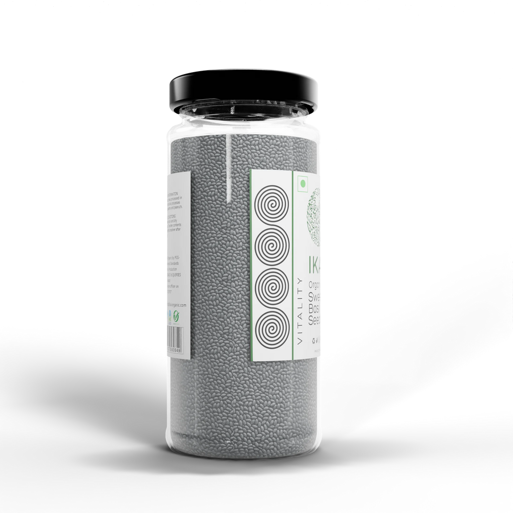 Organic Sweet Basil Seeds | Sabja | Customised for Vitality | High Protein | 100g