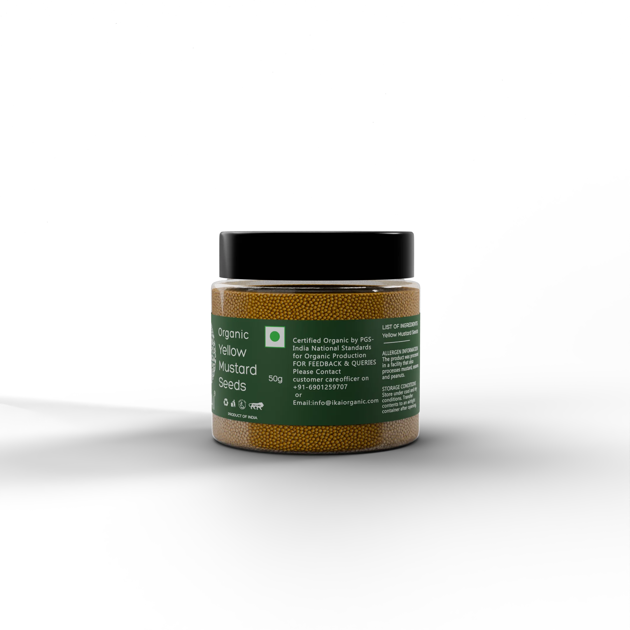 Organic Yellow Mustard Seeds | Peeli Sarson | Vibrant Color | Pungent | 50g
