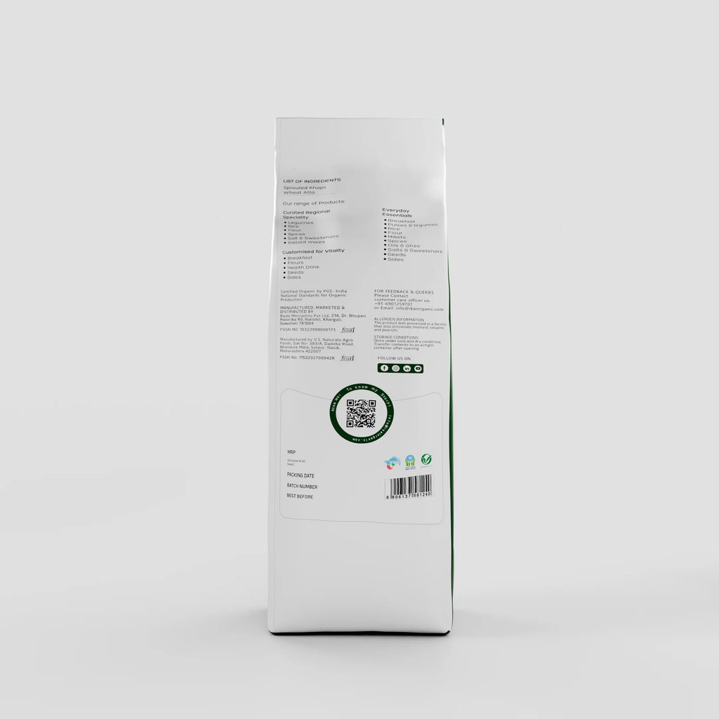 Organic Sprouted Khapli Atta | Ancient Emmer wheat | Sprouted | Customised for Vitality | 900g