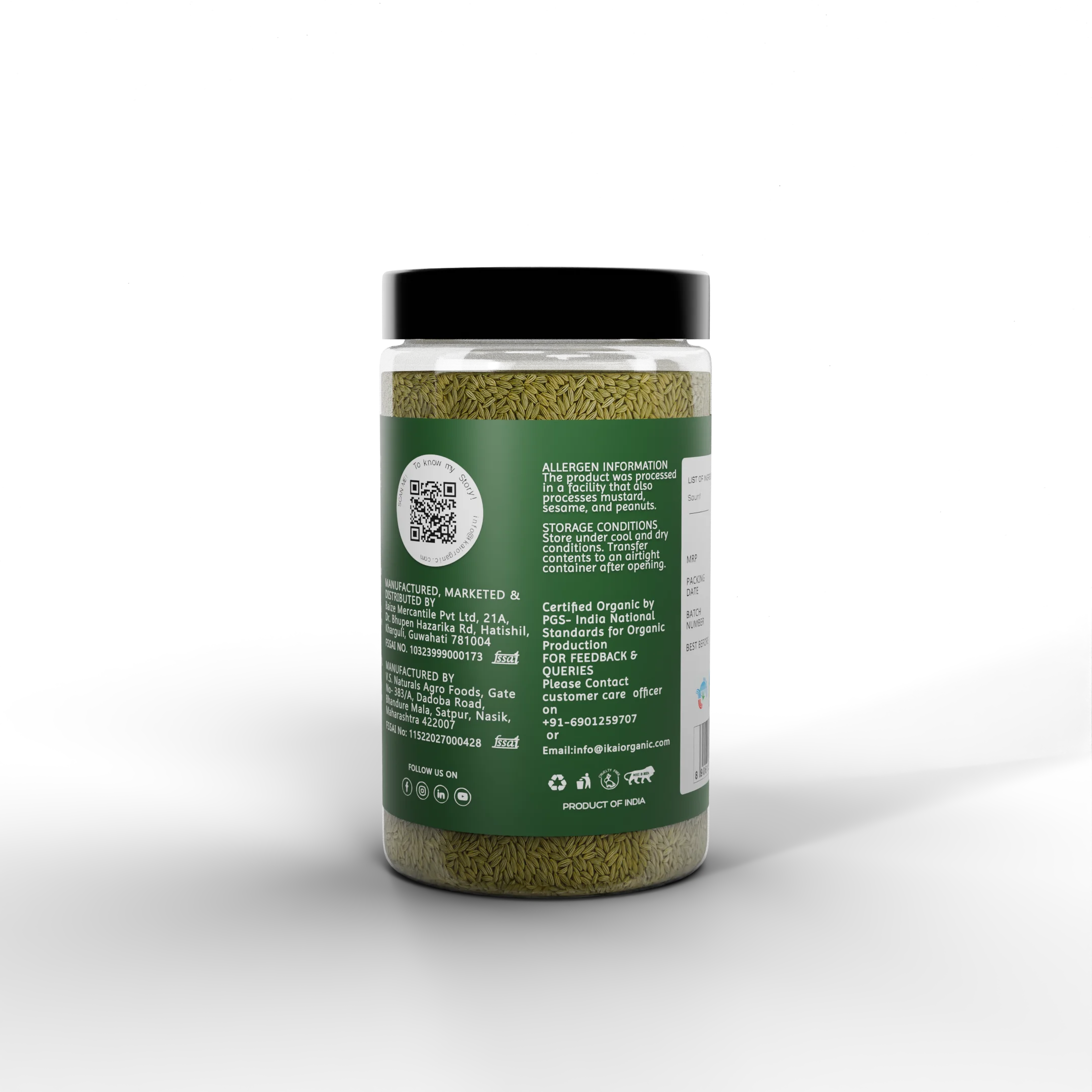 Organic Fennel Seeds | Saunf | Mouth Freshener | Aromatic Spice | 100g