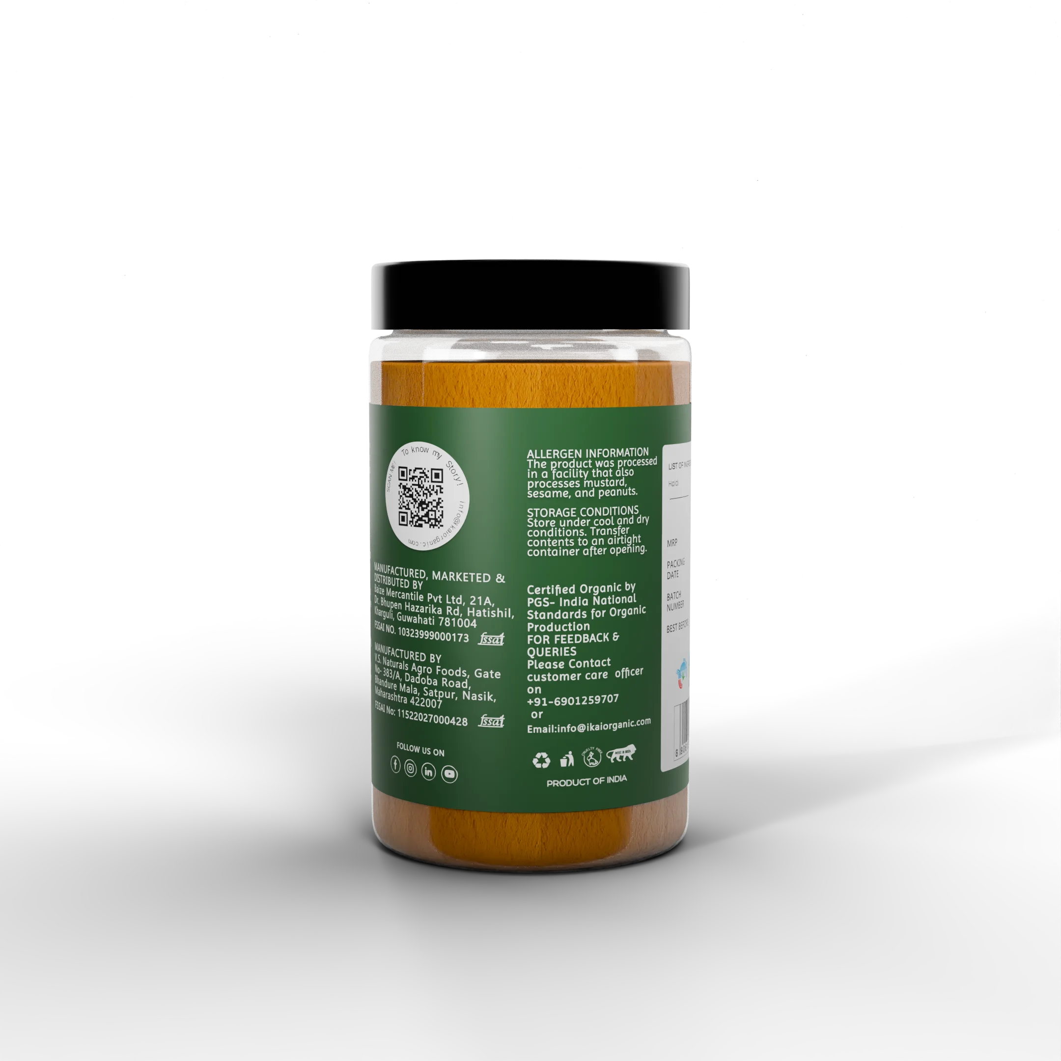 Organic Turmeric Powder | Haldi Powder | Medicinal | High Curcumin | 100g