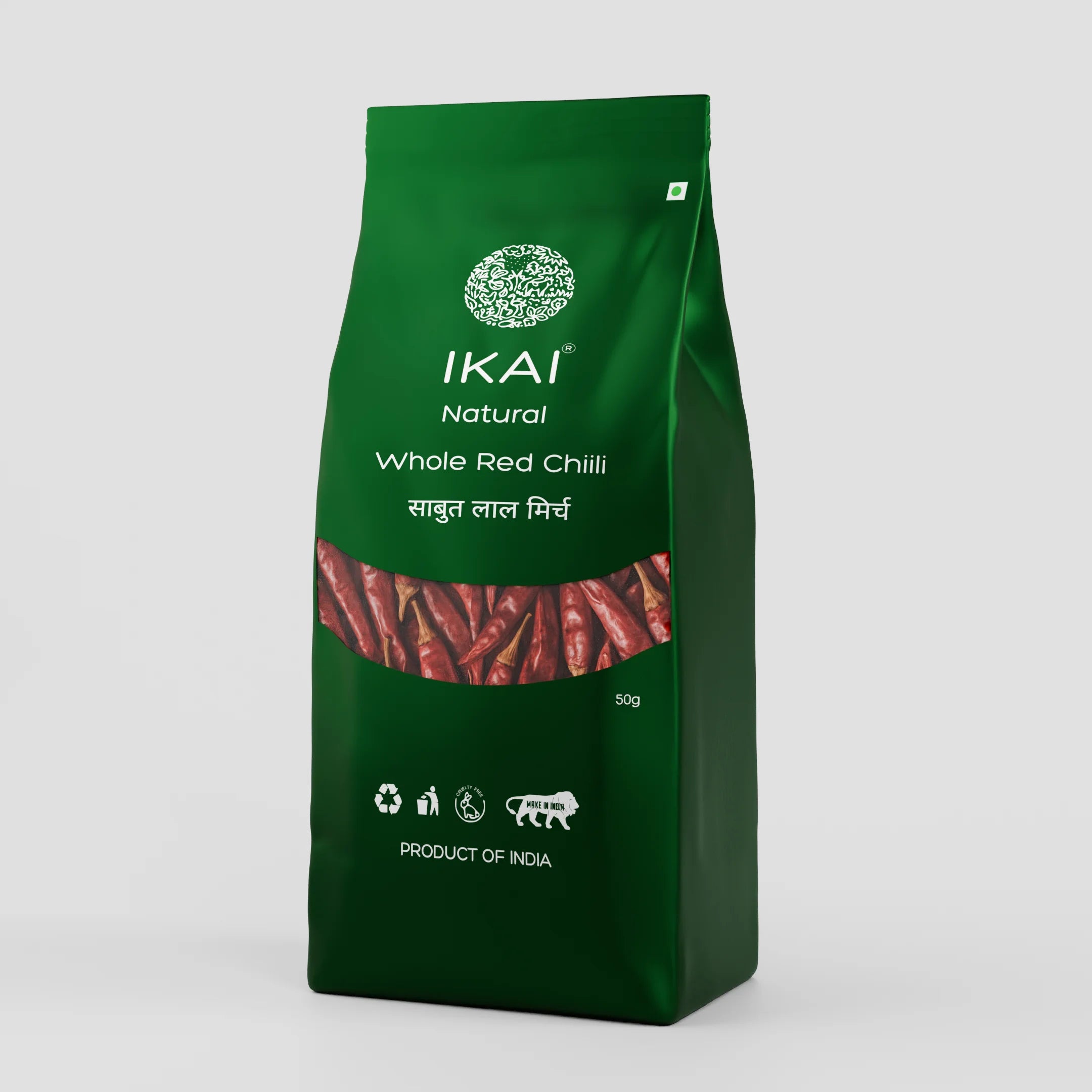 Organic Whole Red Chilli | Sabut Lal Mirch | Sundried | Red Colour | Hot | 50g