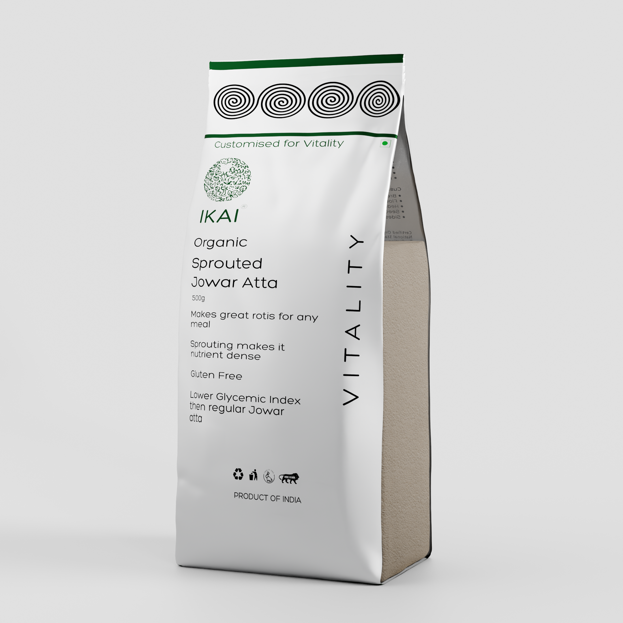 Organic Sprouted Jowar Atta  /Jowar Atta |Gluten Free |Sprouted |Customised for Vitality |500g