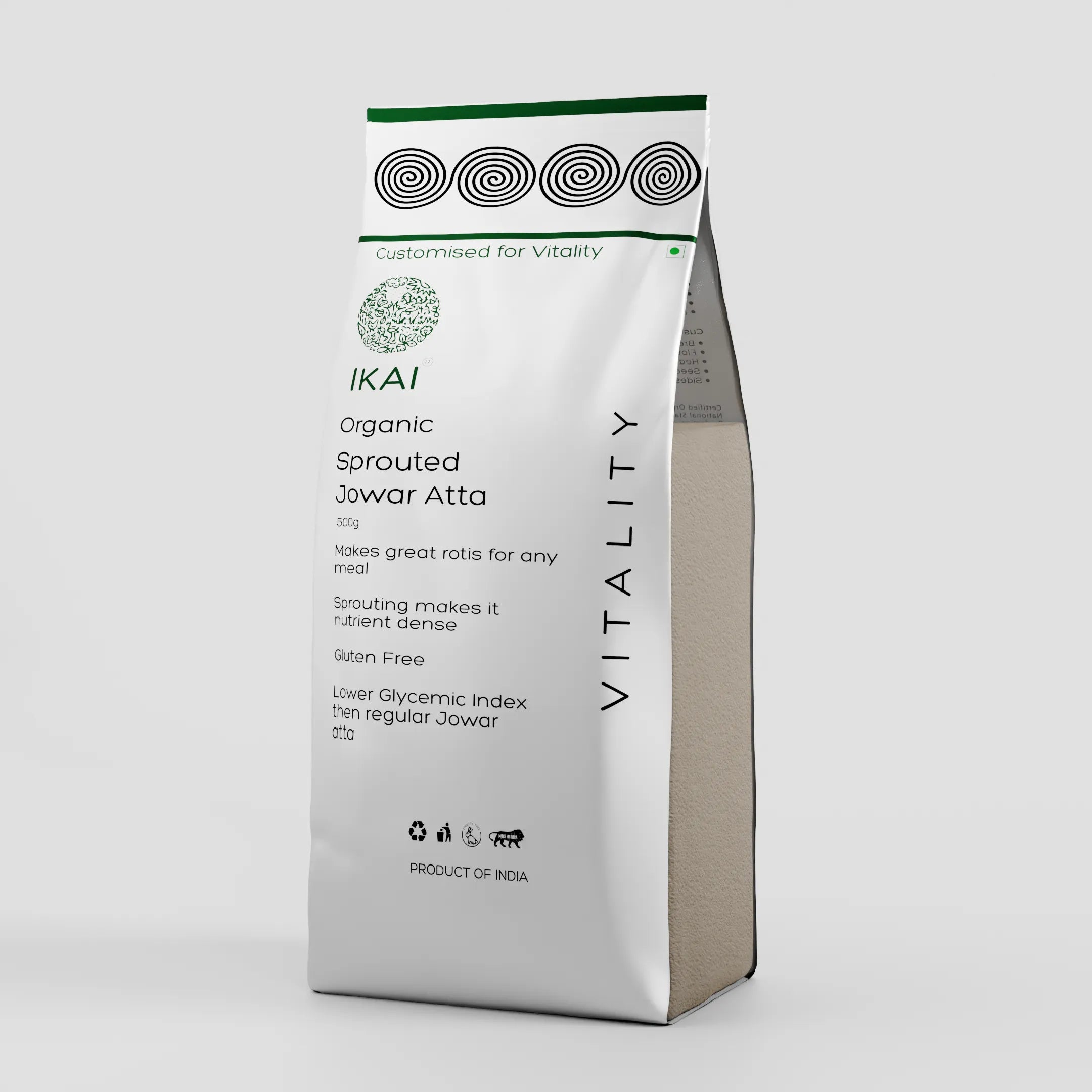 Organic Sprouted Jowar Atta  /Jowar Atta |Gluten Free |Sprouted |Customised for Vitality |500g