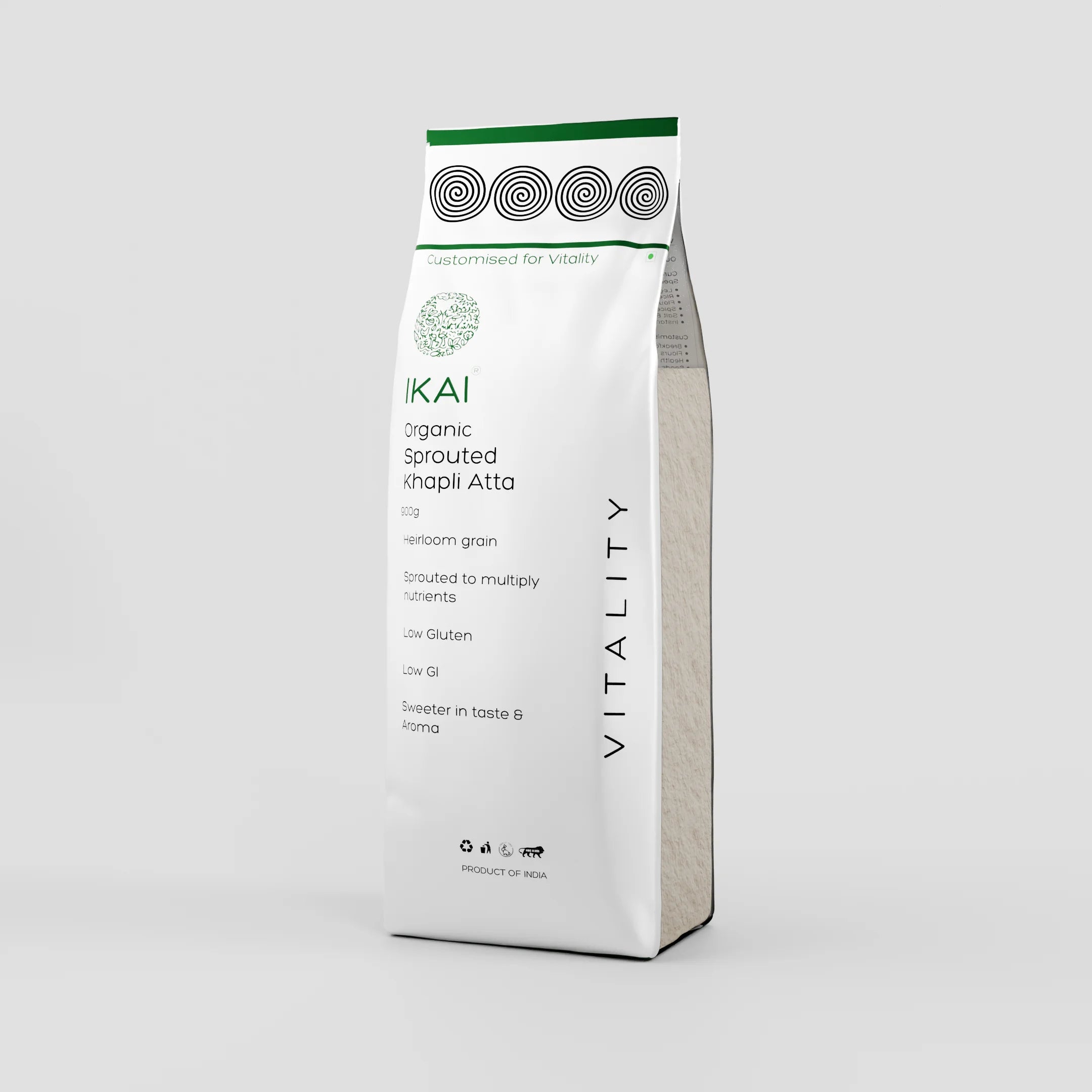 Organic Sprouted Khapli Atta | Ancient Emmer wheat | Sprouted | Customised for Vitality | 900g