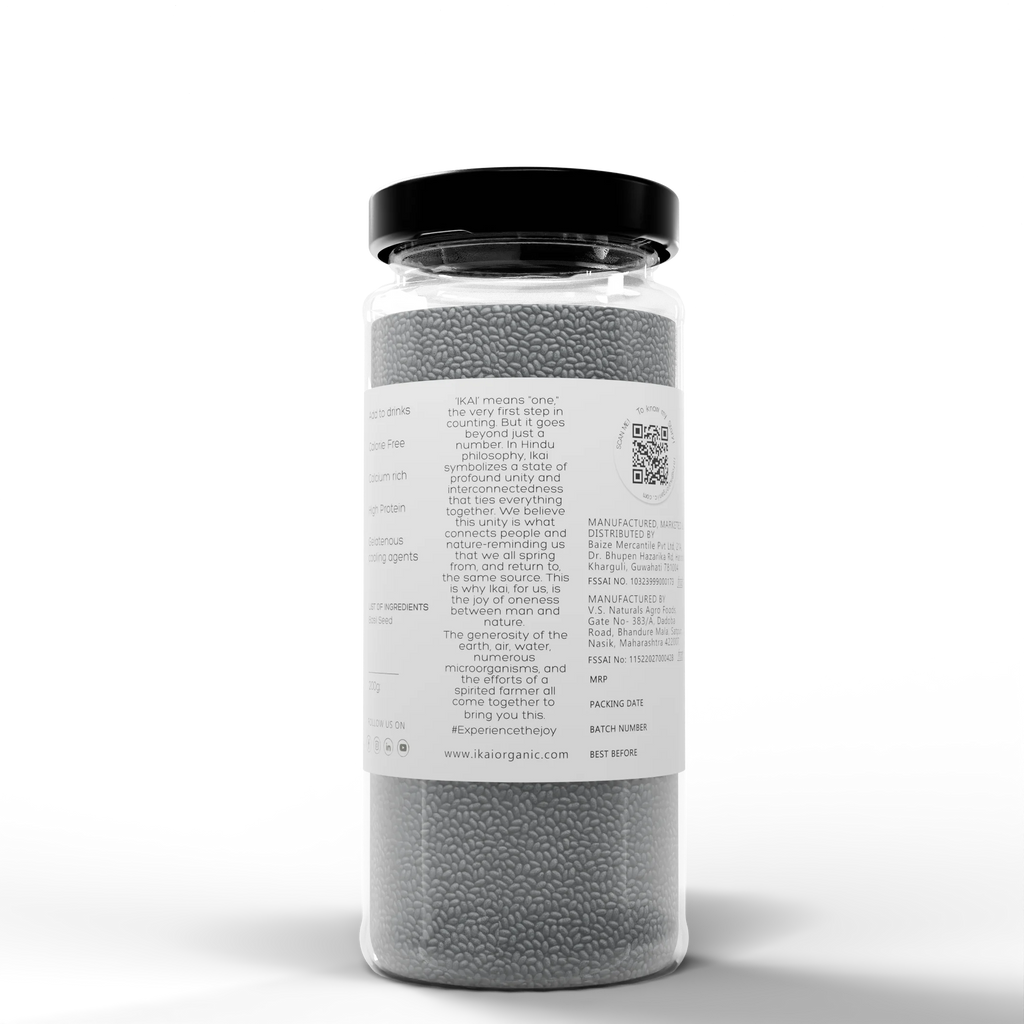 Organic Sweet Basil Seeds | Sabja | Customised for Vitality | High Protein | 100g