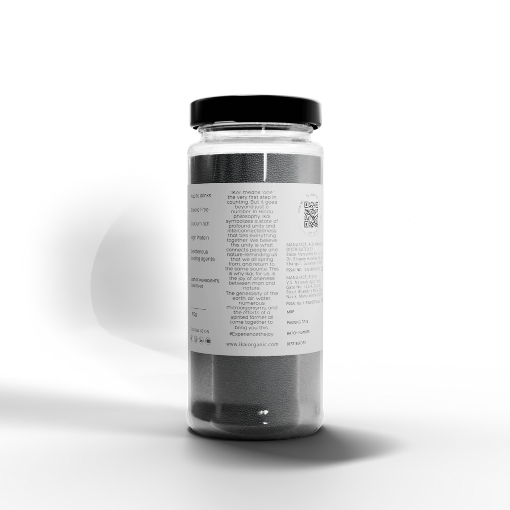 Organic Sweet Basil Seeds | Sabja | Customised for Vitality | High Protein | 100g