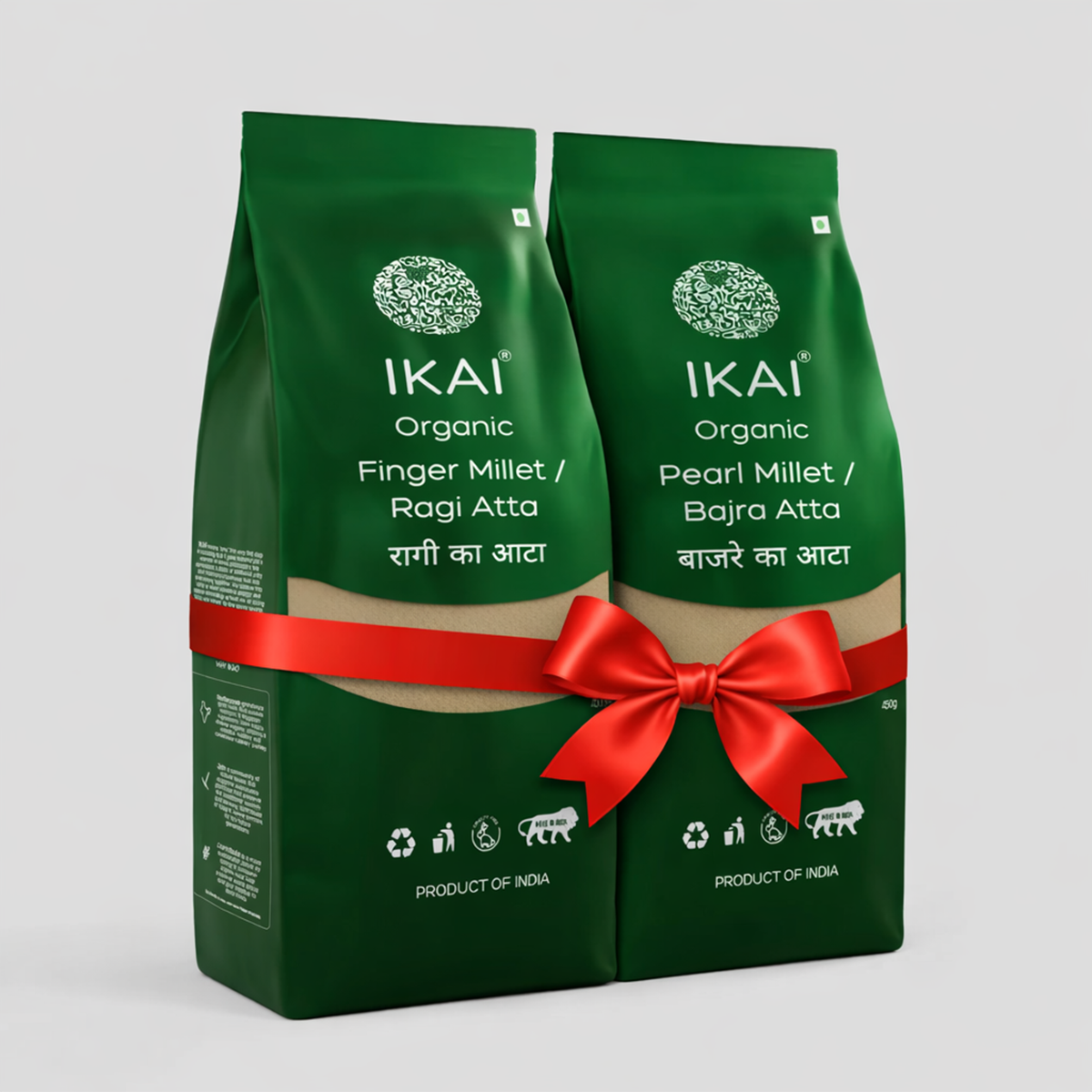 Ancient Grains Duo or Millet Magic Pack - Organic Finger Millet/ Ragi Atta (450g), Organic Pearl Millet/Bajra Atta (450g)