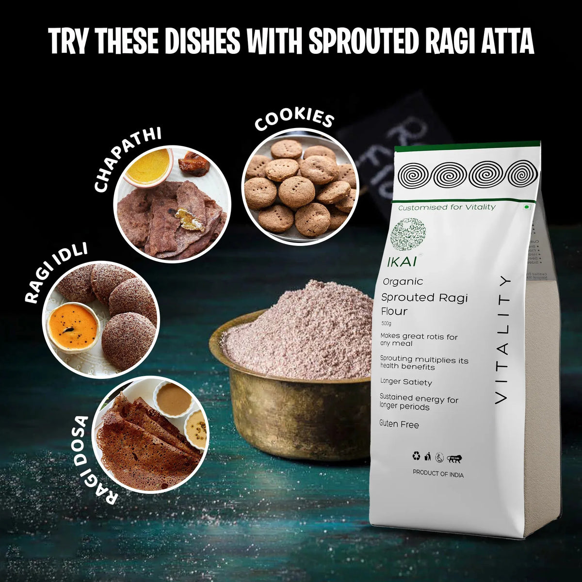 Sprouted Ragi Chat Organic Sprouted Ragi Atta | Gluten Free – IKAI ORGANIC