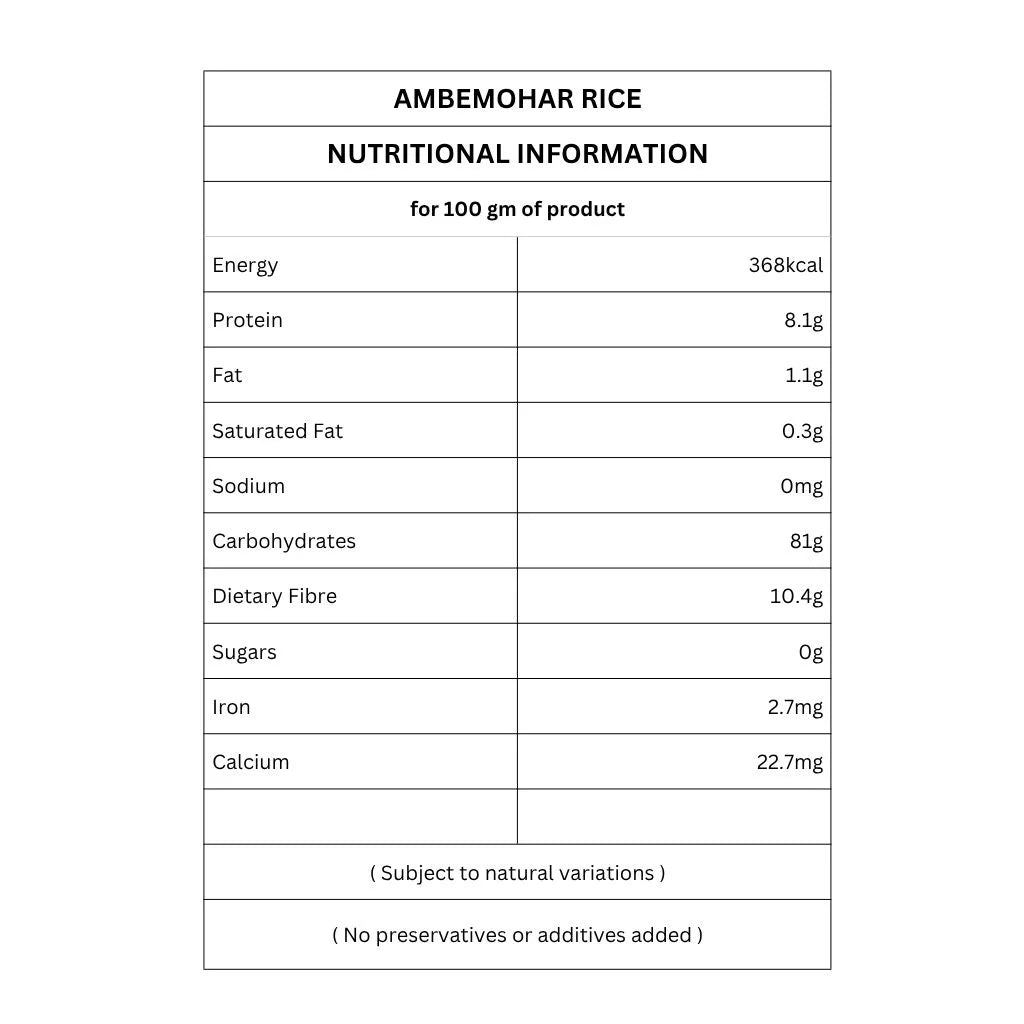 Organic Ambemore Rice | Mango Blossom Aroma | Regional Specialty-Maharashtra | 1000g