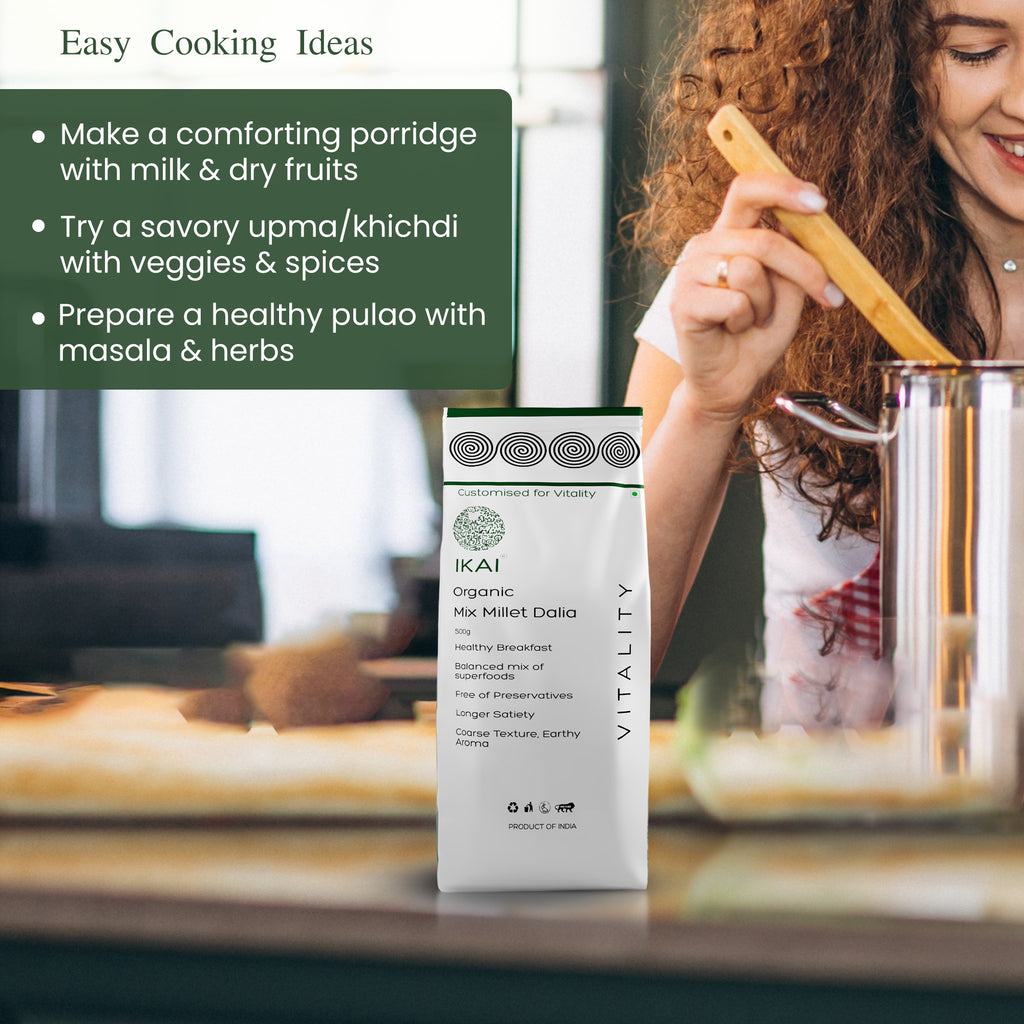 Organic Mix Millet Dalia | Multi Millets | Customised For Vitality | Gluten Free | 500g