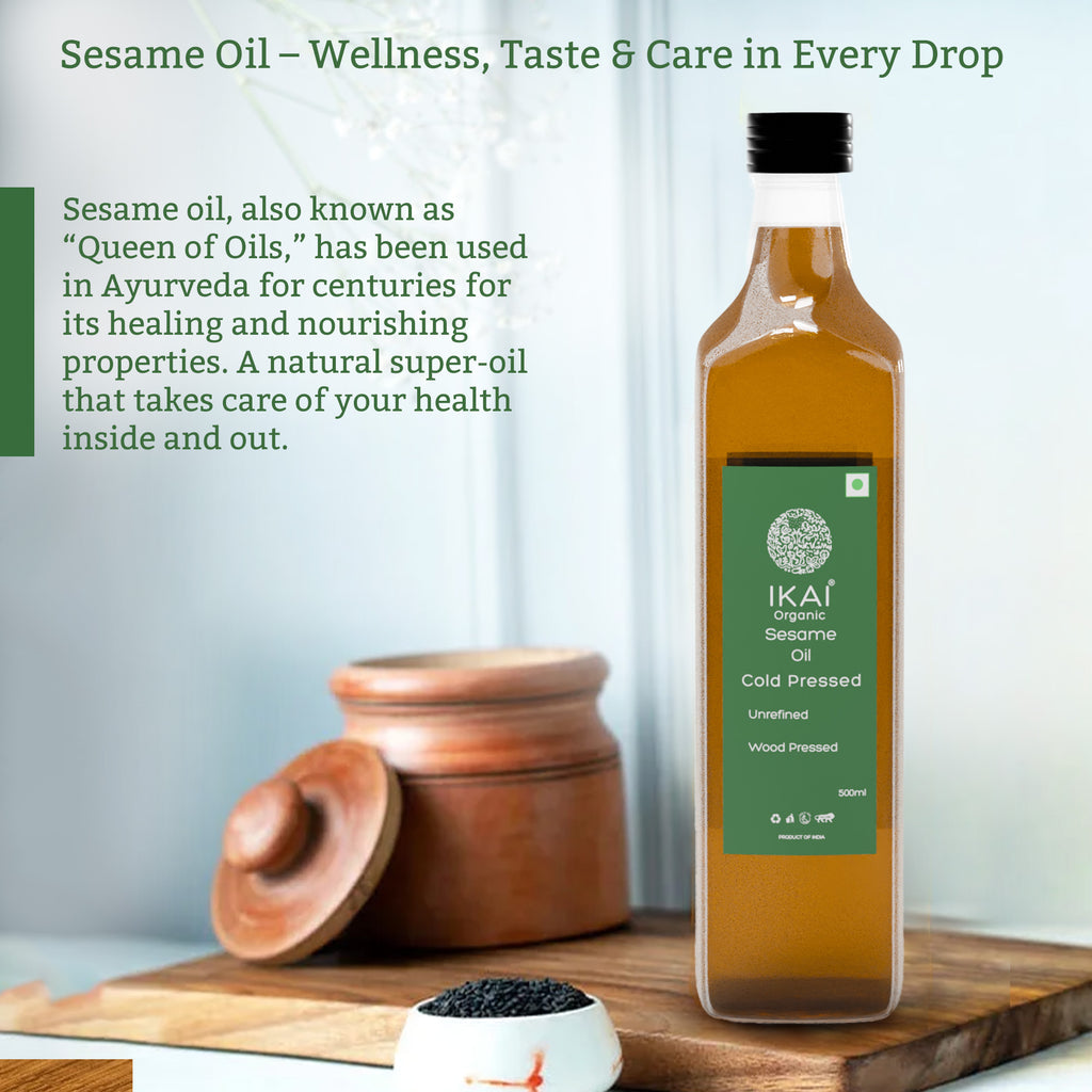 Organic Sesame Oil | Cold Pressed | Wood Pressed | Gingelly Oil | 500ml