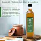 Organic Sesame Oil | Cold Pressed | Wood Pressed | Gingelly Oil | 500ml