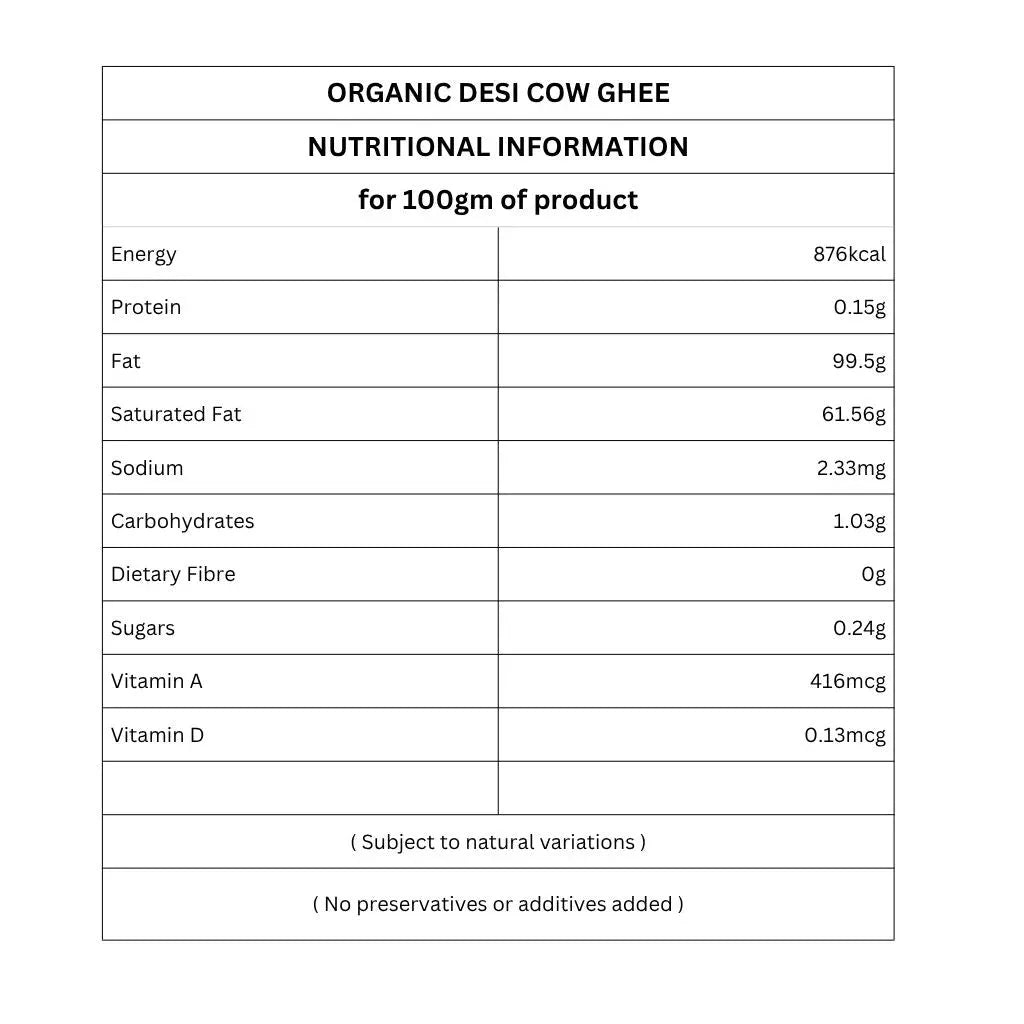 Organic Desi cow ghee | 100% Cow ghee | Healthy & Organic Food | Pure | 250g