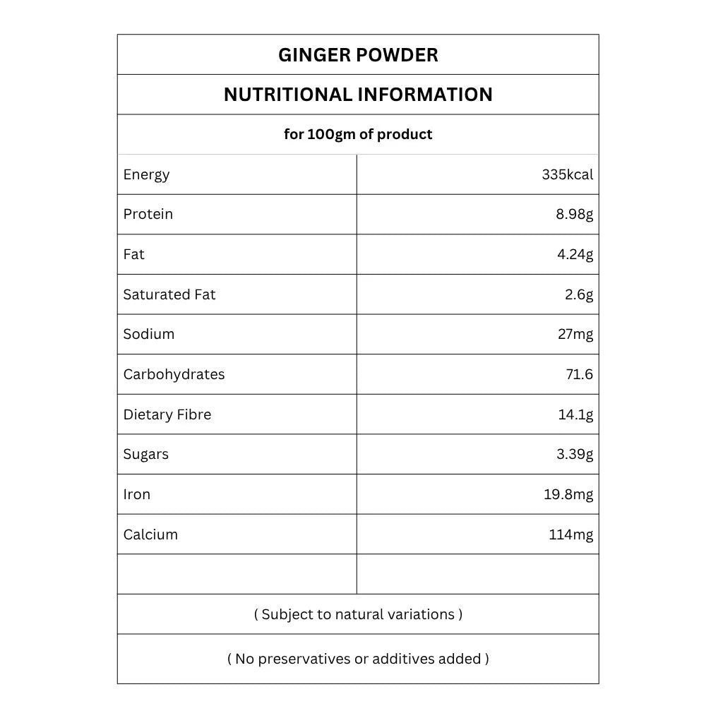Organic Ginger Powder | Saunth | Pure | Organic Spice | 50g