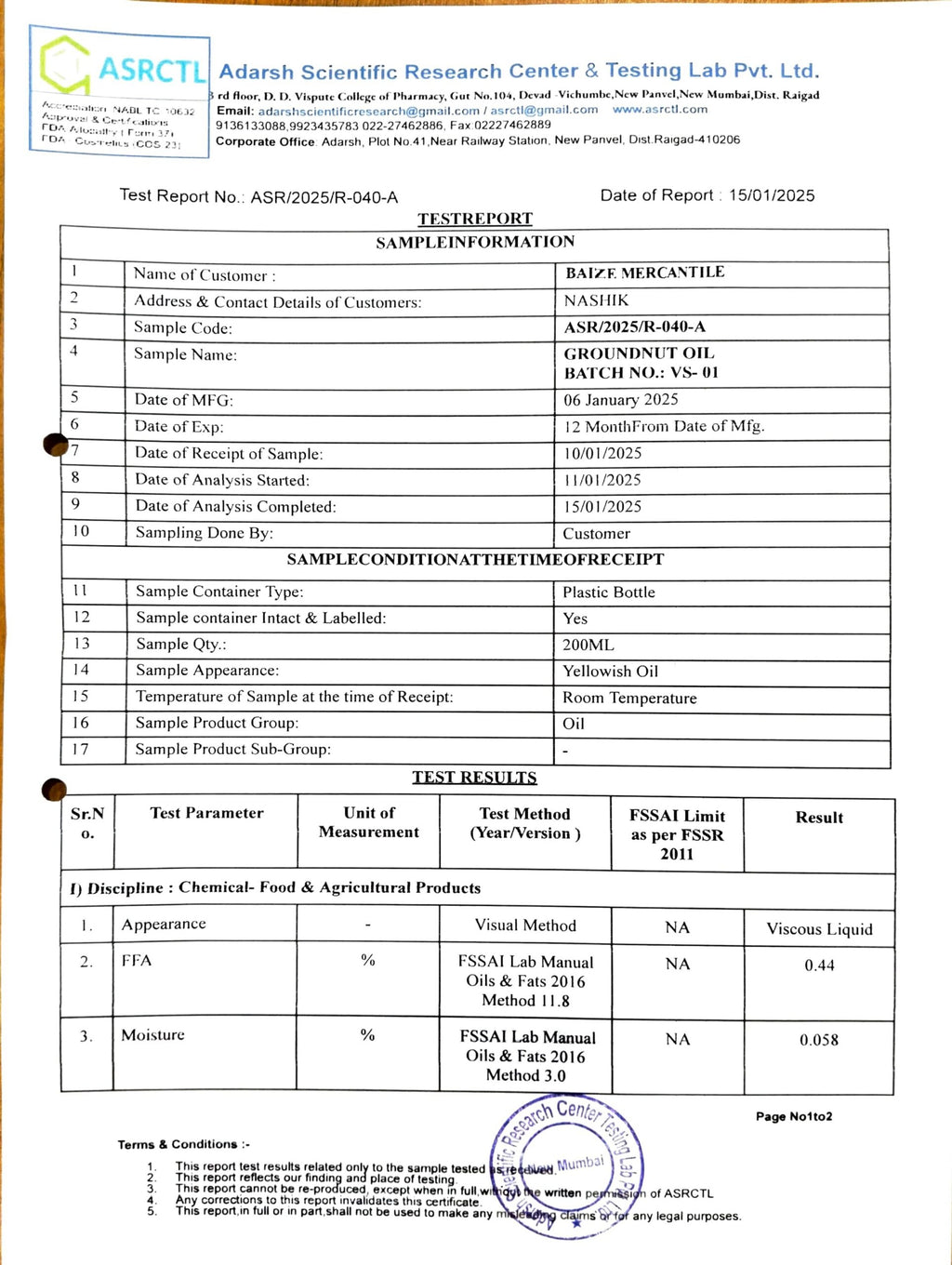 Organic Groundnut Oil | Cold Pressed | Wood Pressed | Unrefined | 1000ml