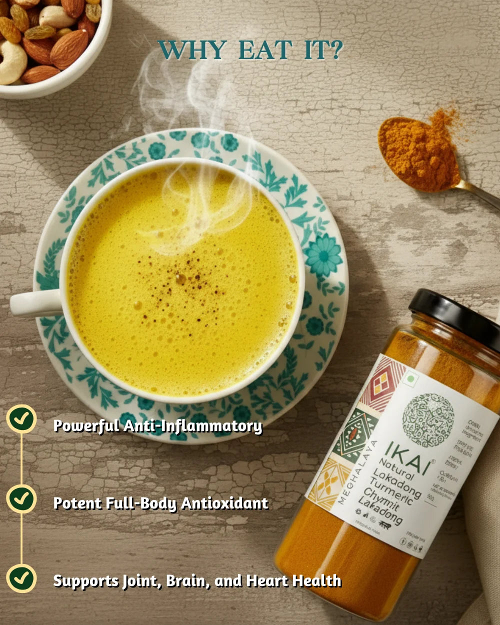 Ikai Natural Lakadong Turmeric | 8% Curcumin Content | Regional Specialty - Meghalaya | 100g