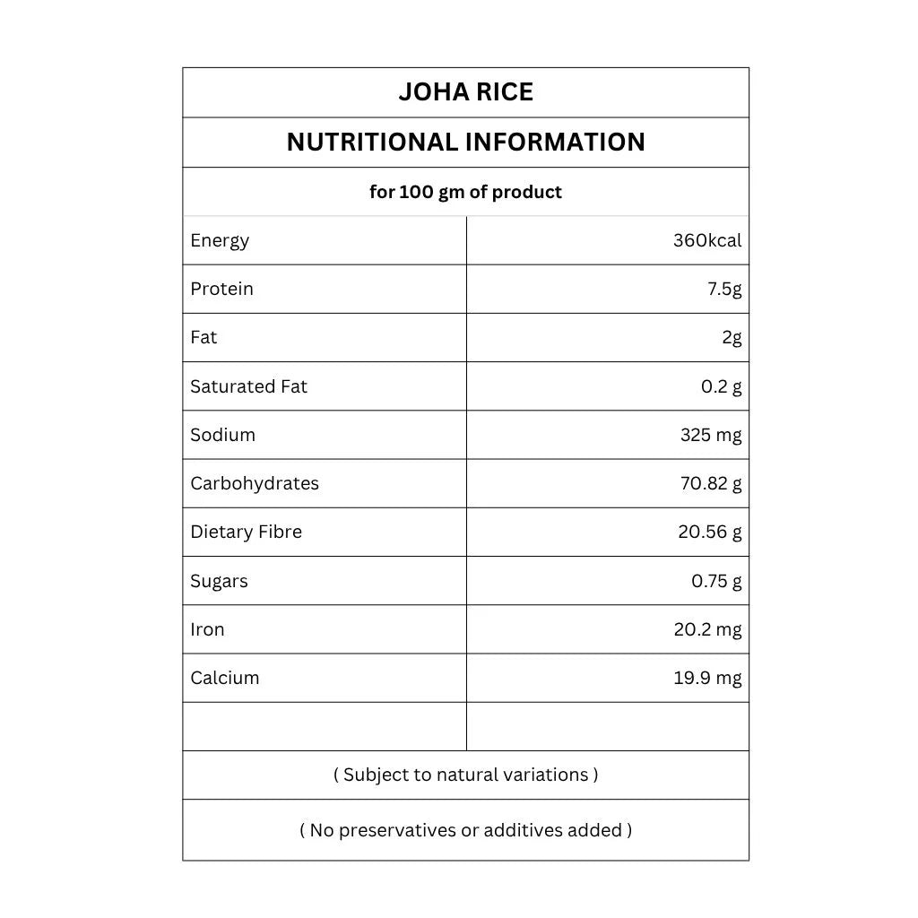 Natural Joha Rice | Heirloom Rice | Aromatic | Regional Specialty-Assam | 1000g