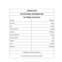 Organic Jowar Puff | Roasted | Customised For Vitality | Healthy Snack | 170g