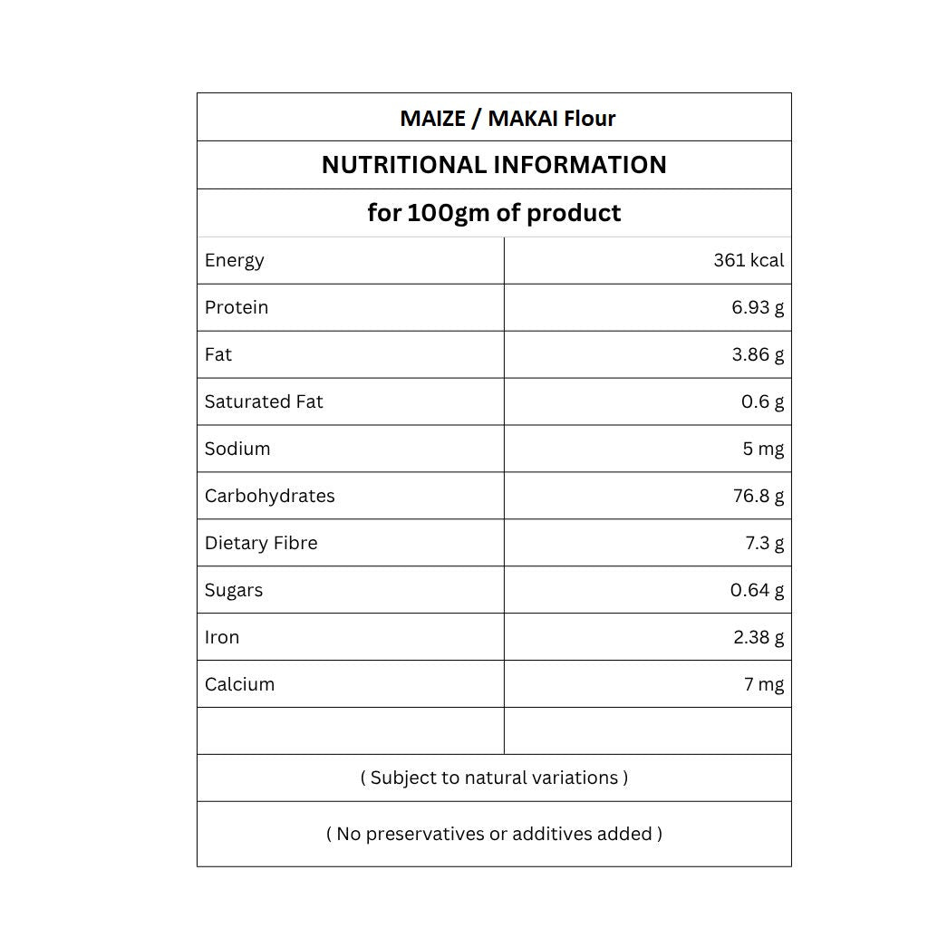 Organic Maize/Makai Atta | Traditional Corn Flour | Gluten Free | 450g