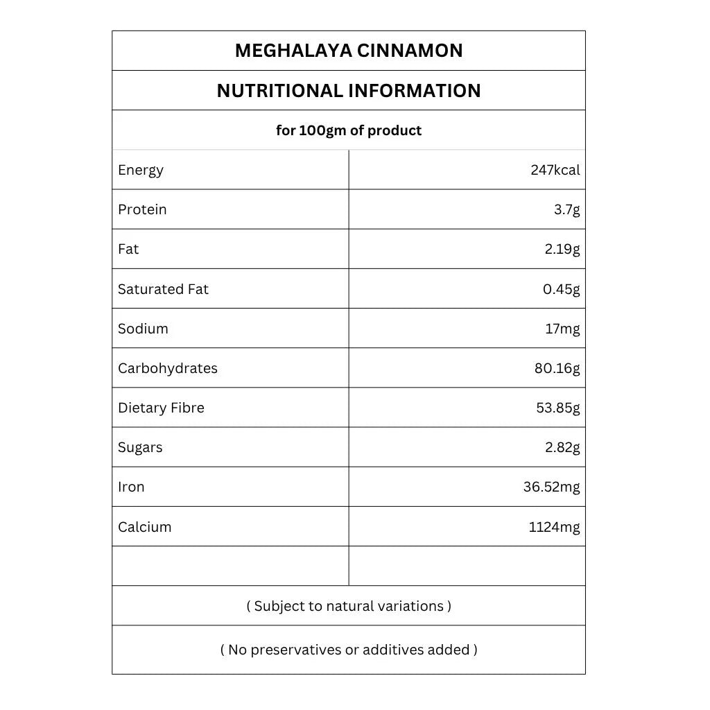 Natural Meghalaya Cinnamon | Dalchini | Regional Speciality-Meghalaya | 50g