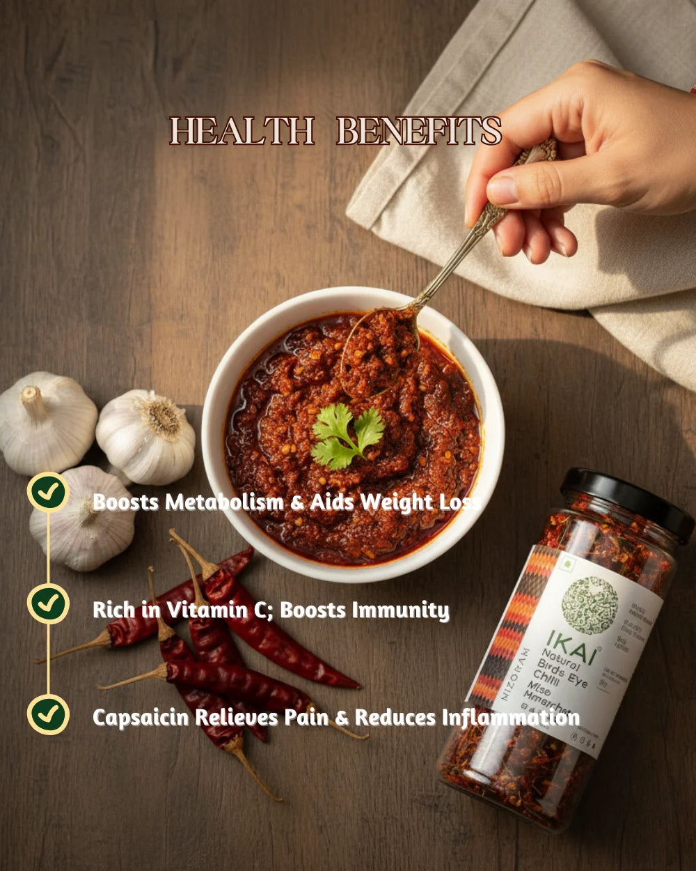 Natural Bird’s Eye Chilli | Mizo Hmarchate | Regional Speciality-Mizoram | Exotic | 25g