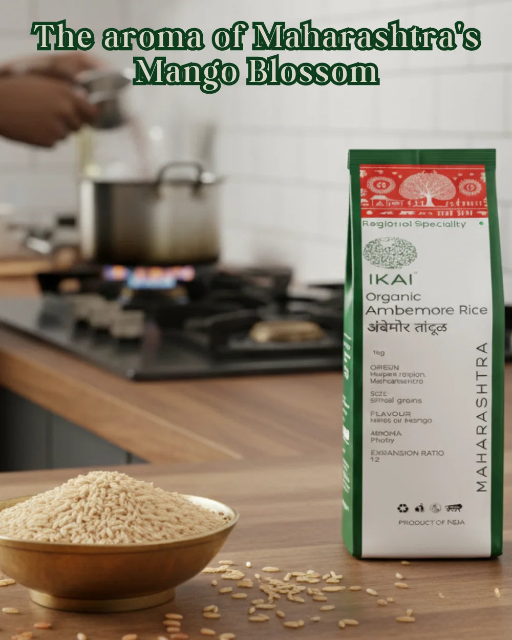 Organic Ambemore Rice | Mango Blossom Aroma | Regional Specialty-Maharashtra | 1000g