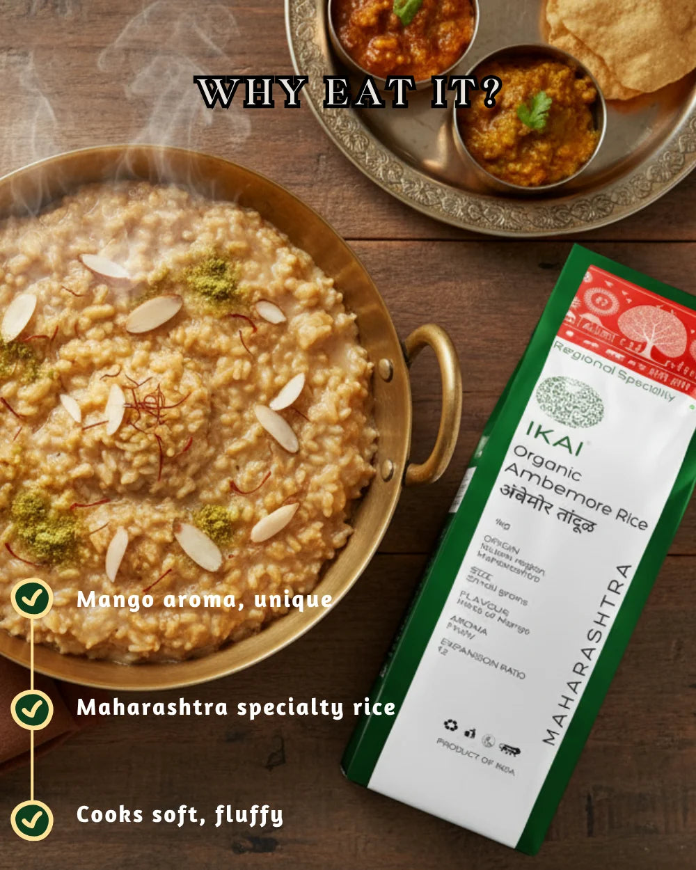 Organic Ambemore Rice | Mango Blossom Aroma | Regional Specialty-Maharashtra | 1000g